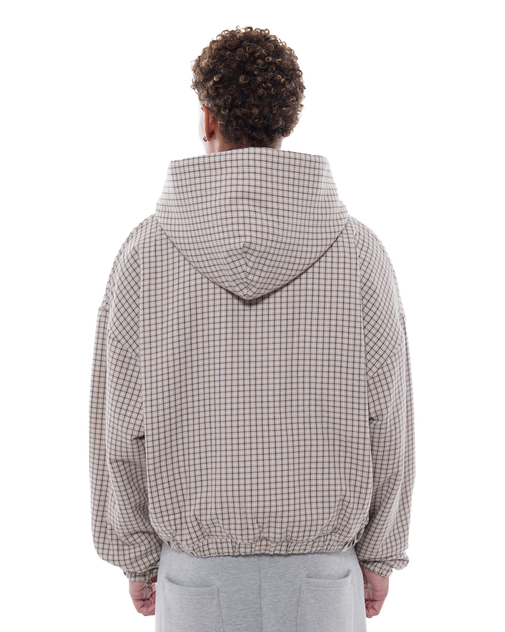 CHECKERED ZIP UP - CREAM/BLACK - Image 8