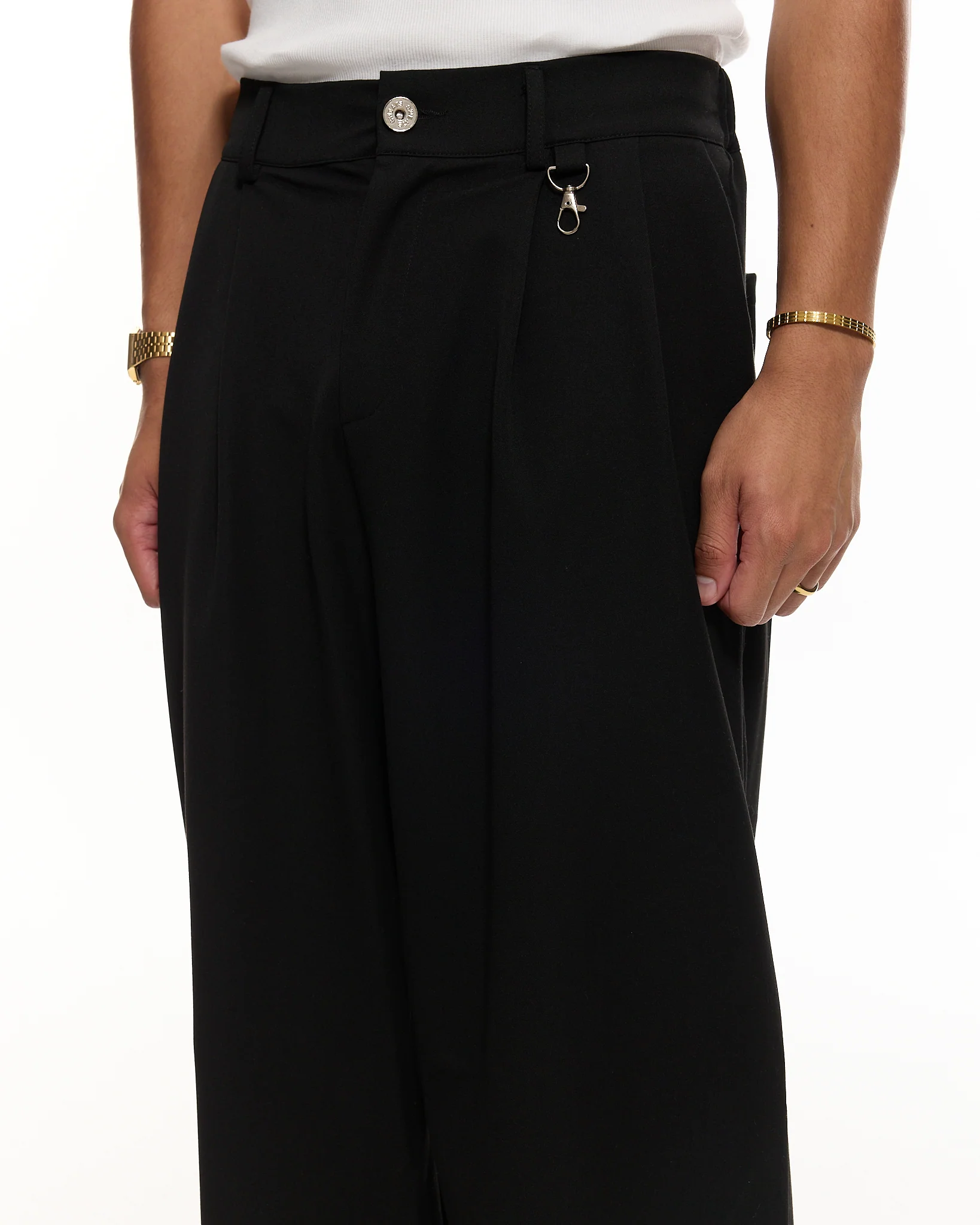 PLEATED PANT - BLACK - Image 4