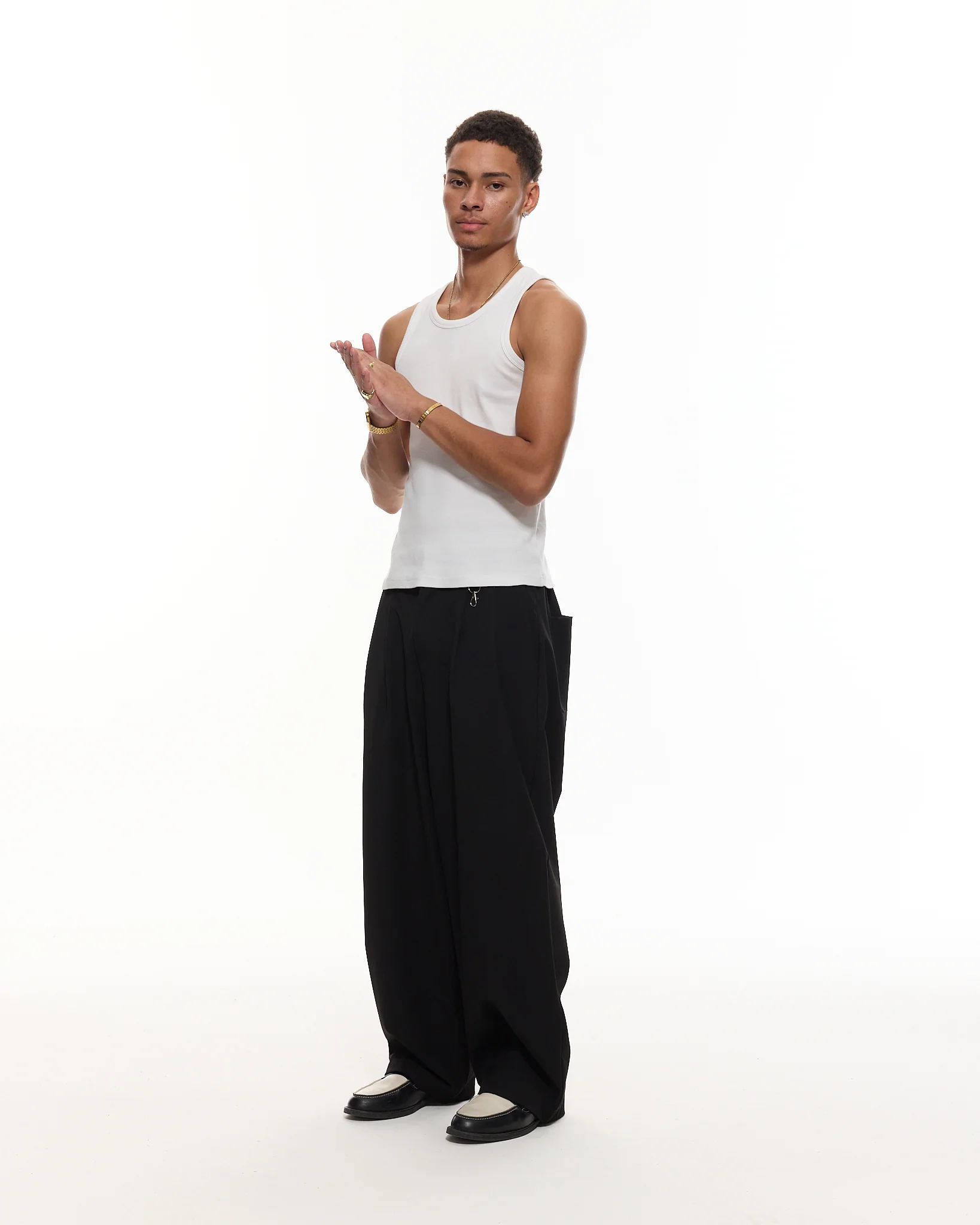 PLEATED PANT - BLACK - Image 8