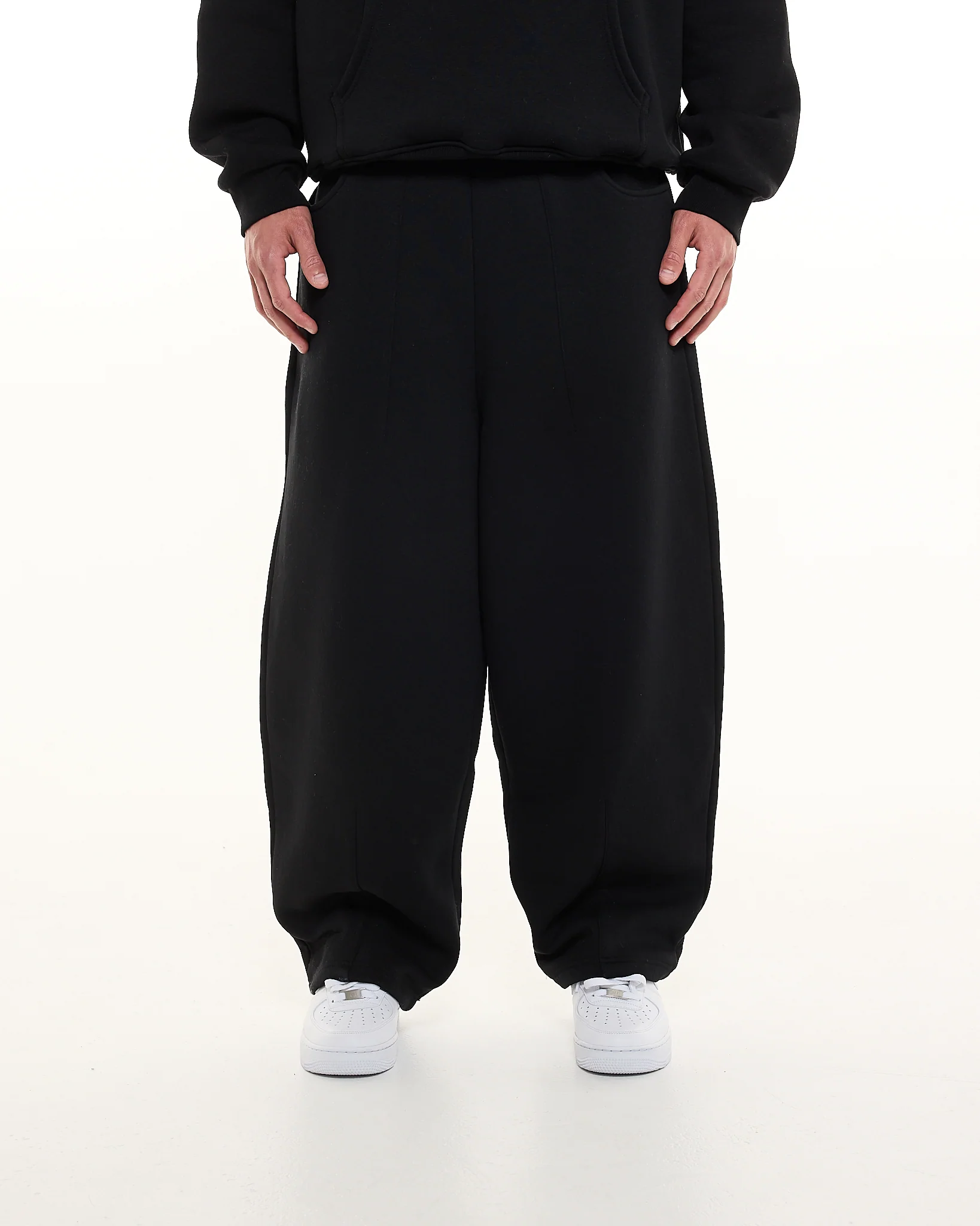 COZY STRAIGHT LEG SWEATS - BLACK - Image 2