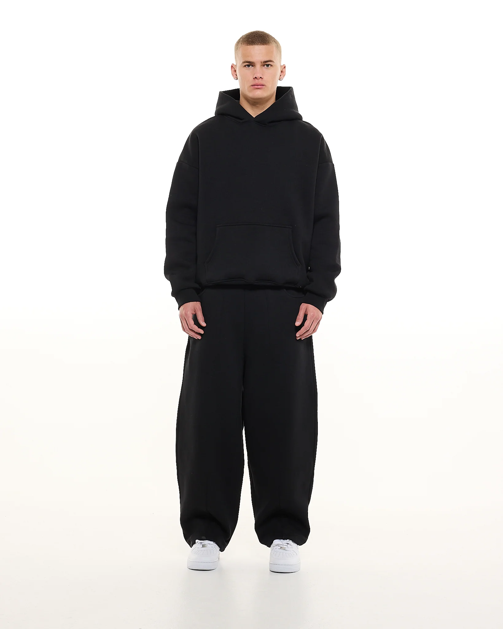 COZY STRAIGHT LEG SWEATS - BLACK - Image 3