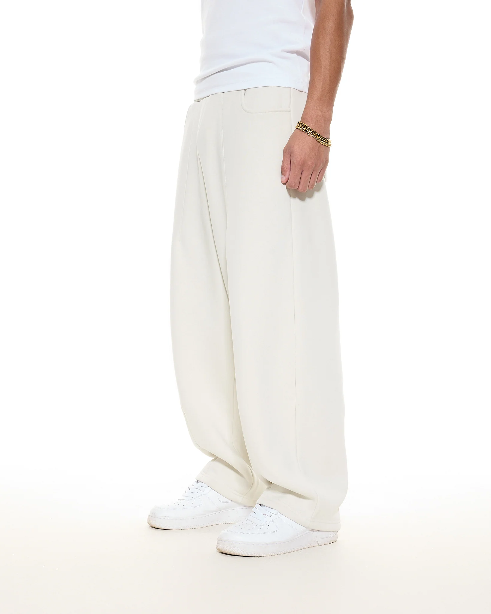 COZY STRAIGHT LEG SWEATS - CHALK - Image 5