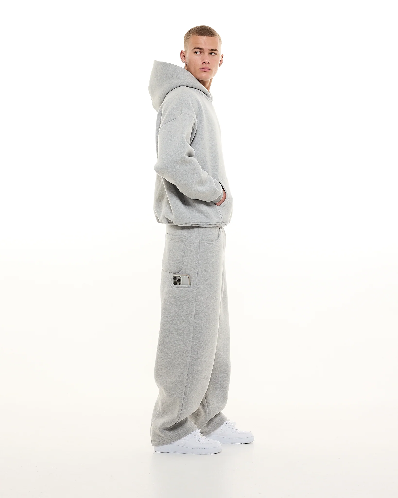 COZY STRAIGHT LEG SWEATS - GREY - Image 3