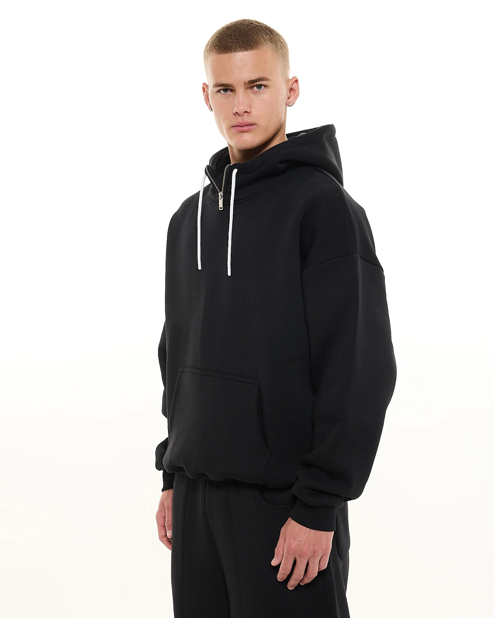 COZY TECH HOODIE - BLACK - Image 4