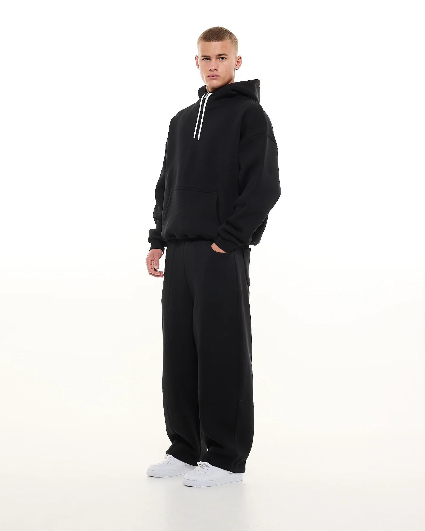 COZY TECH HOODIE - BLACK - Image 6
