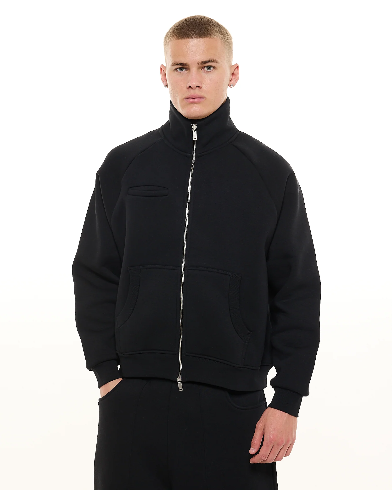 COZY TRACK JACKET - BLACK - Image 2
