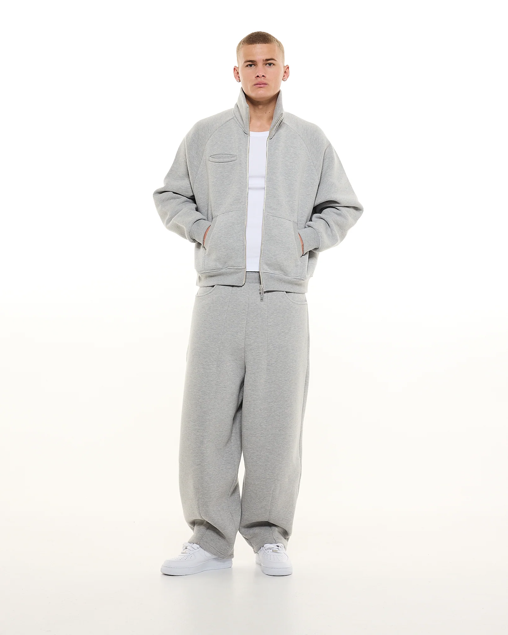 COZY TRACK JACKET - GREY - Image 6