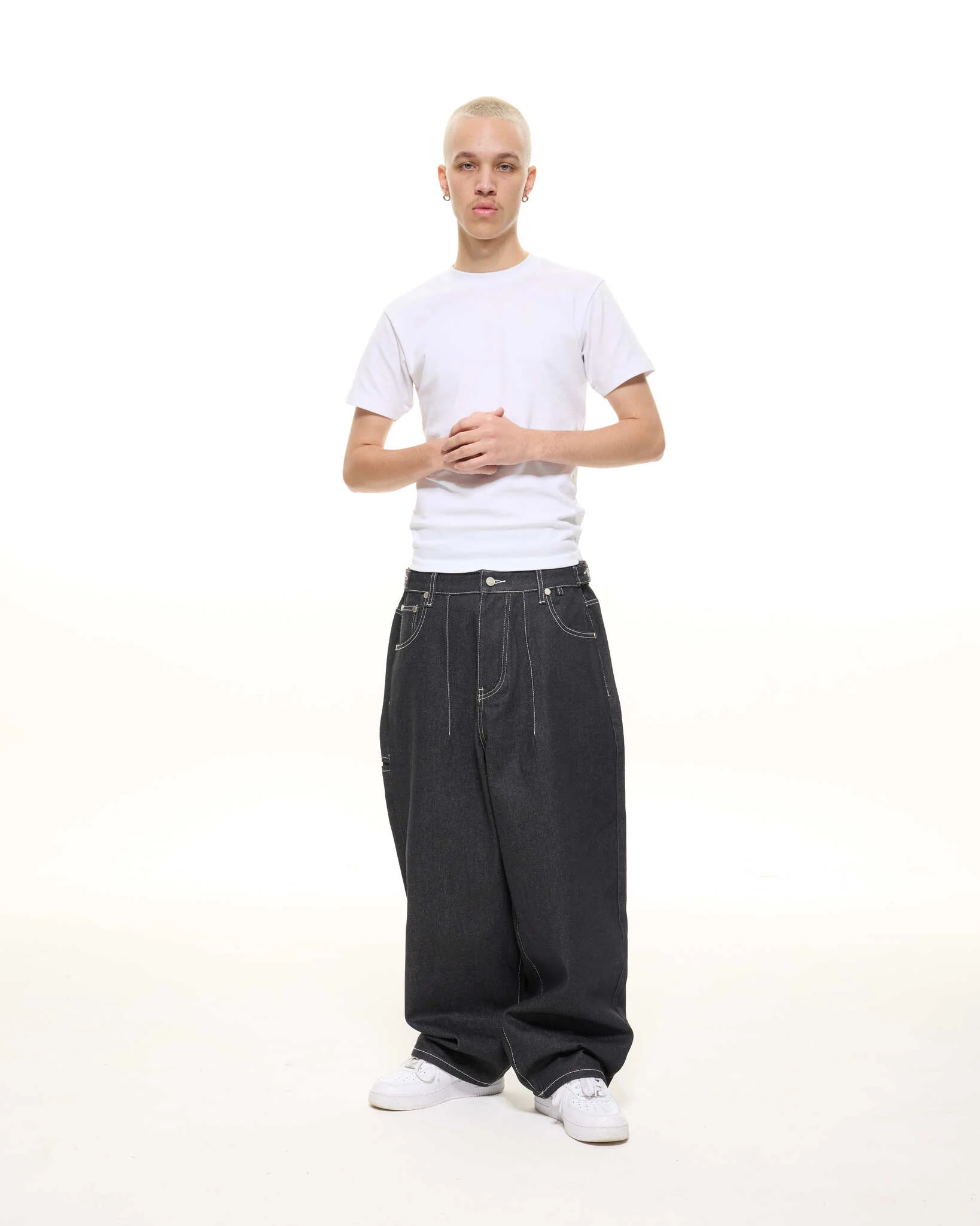DENIM BAGGY JEANS - BLACK - Image 7