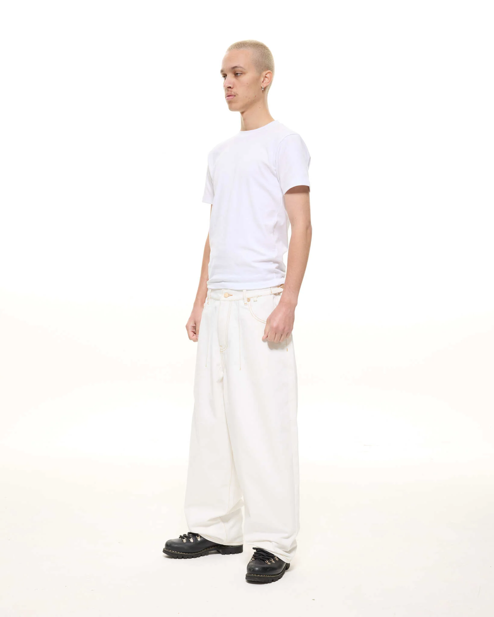 DENIM BAGGY JEANS - WHITE - Image 4