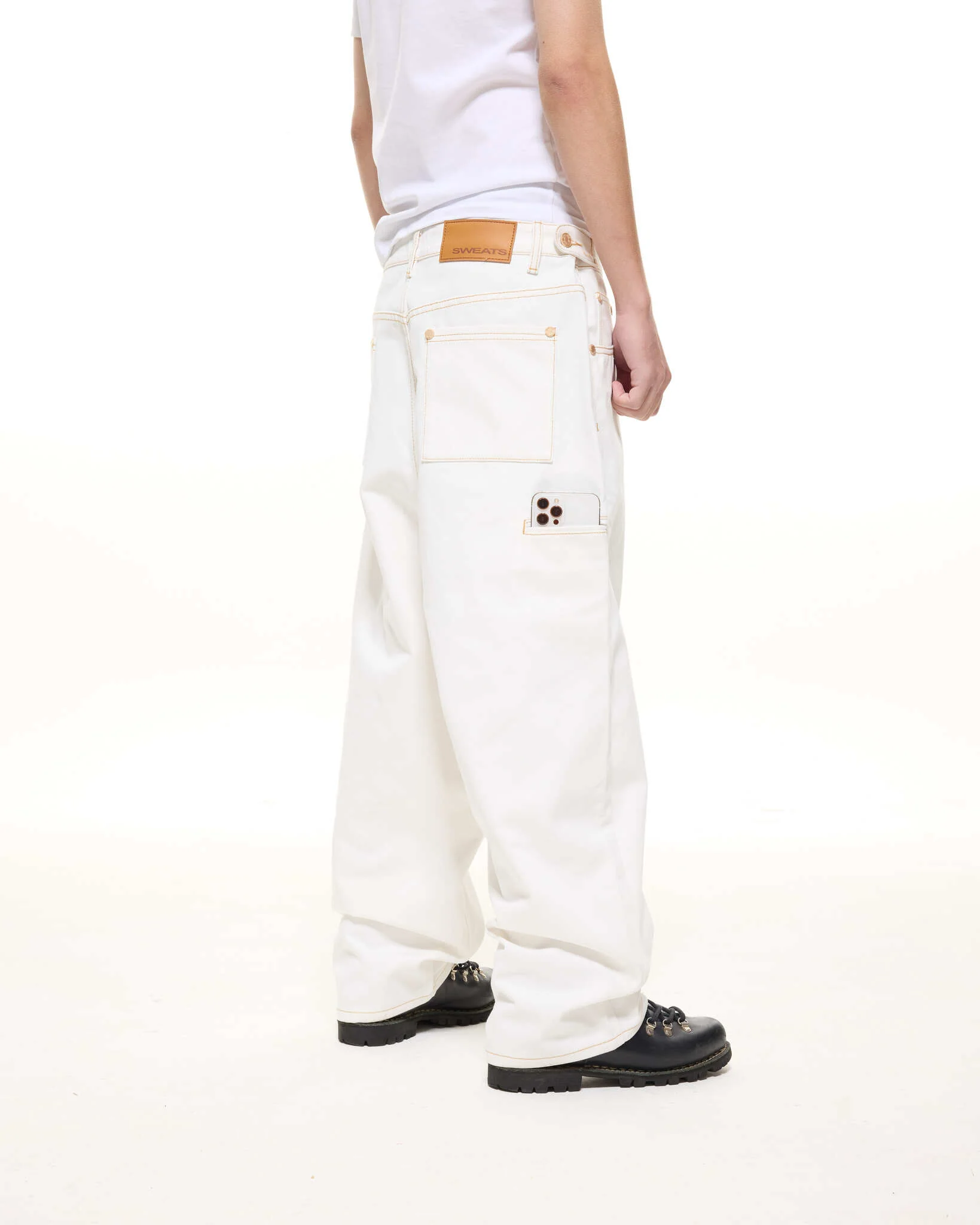 DENIM BAGGY JEANS - WHITE - Image 7