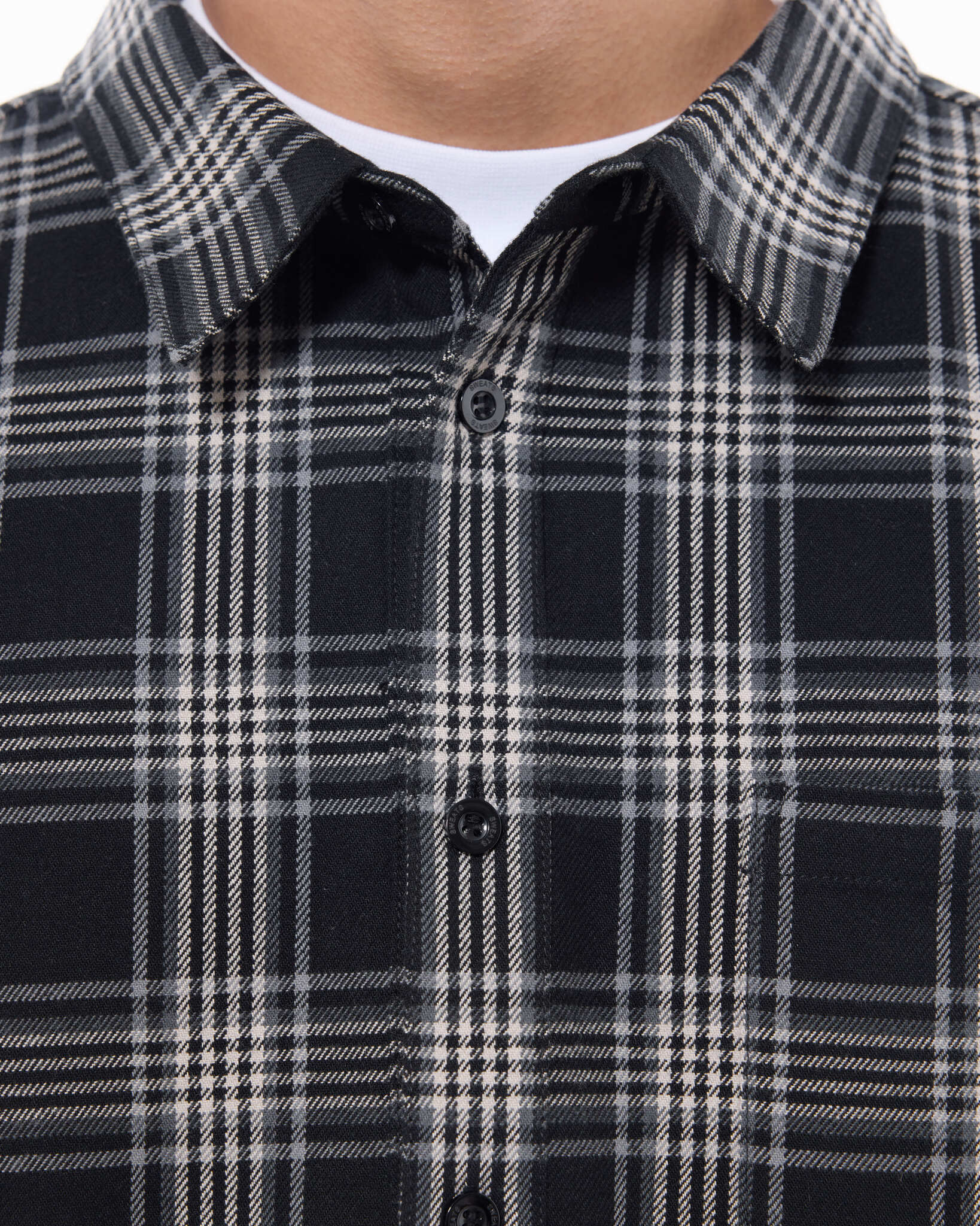FLANNEL LS SHIRT - BLACK - Image 5