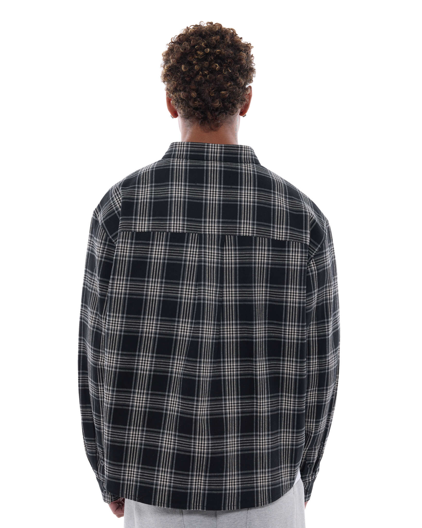 FLANNEL LS SHIRT - BLACK - Image 8