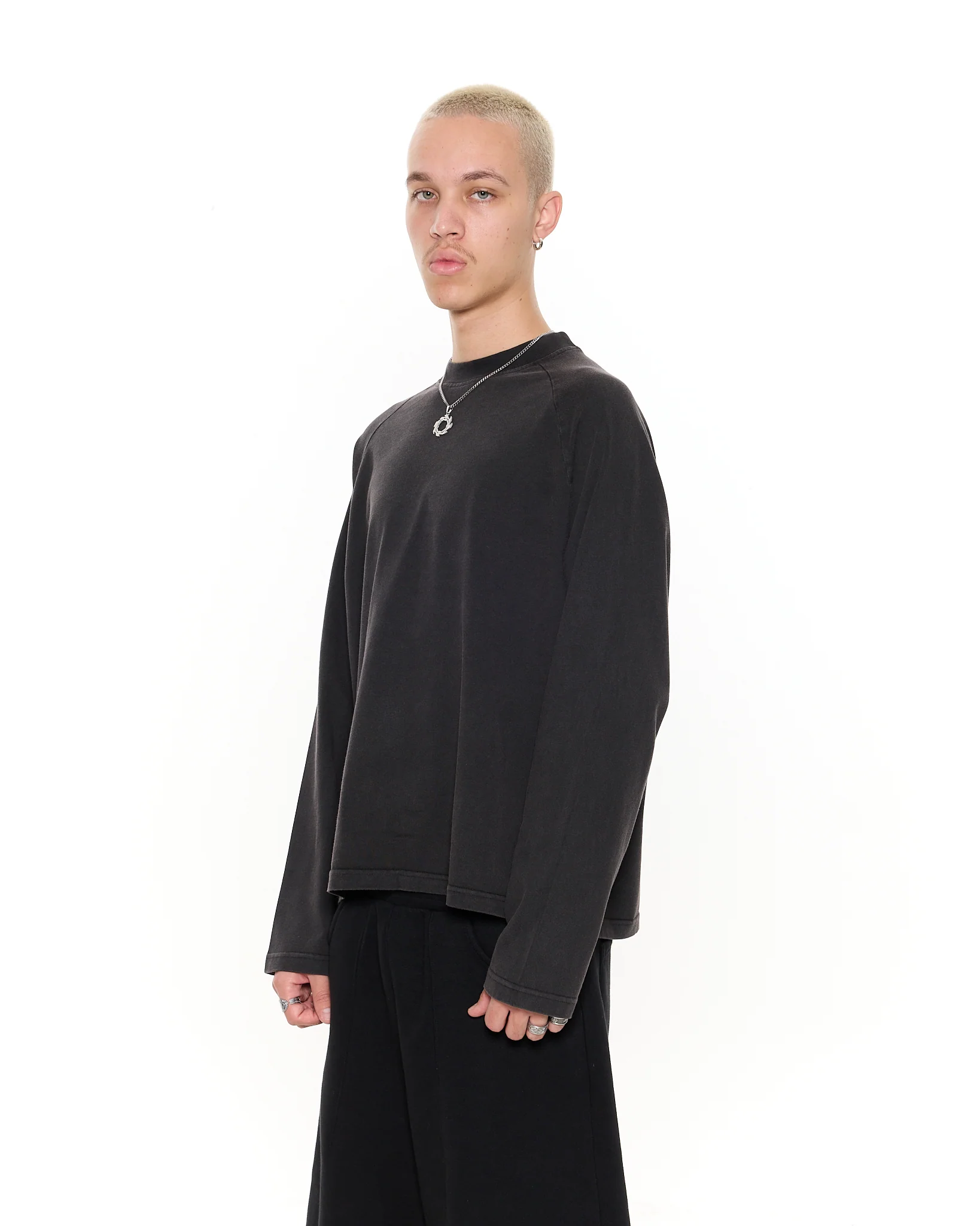 Long Sleeve T-Shirt - Washed Black - Image 4