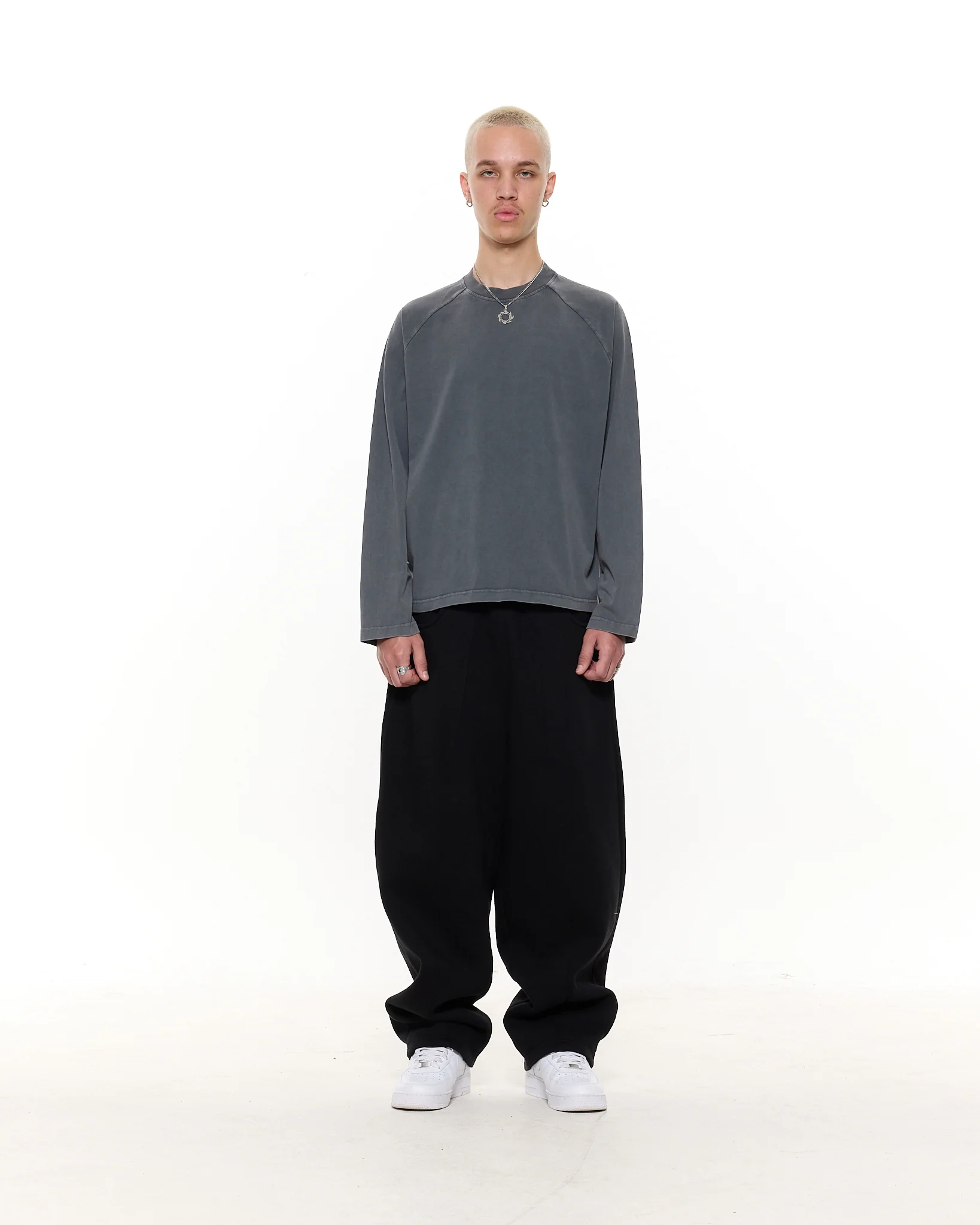 Long Sleeve T-Shirt - Washed Grey - Image 3