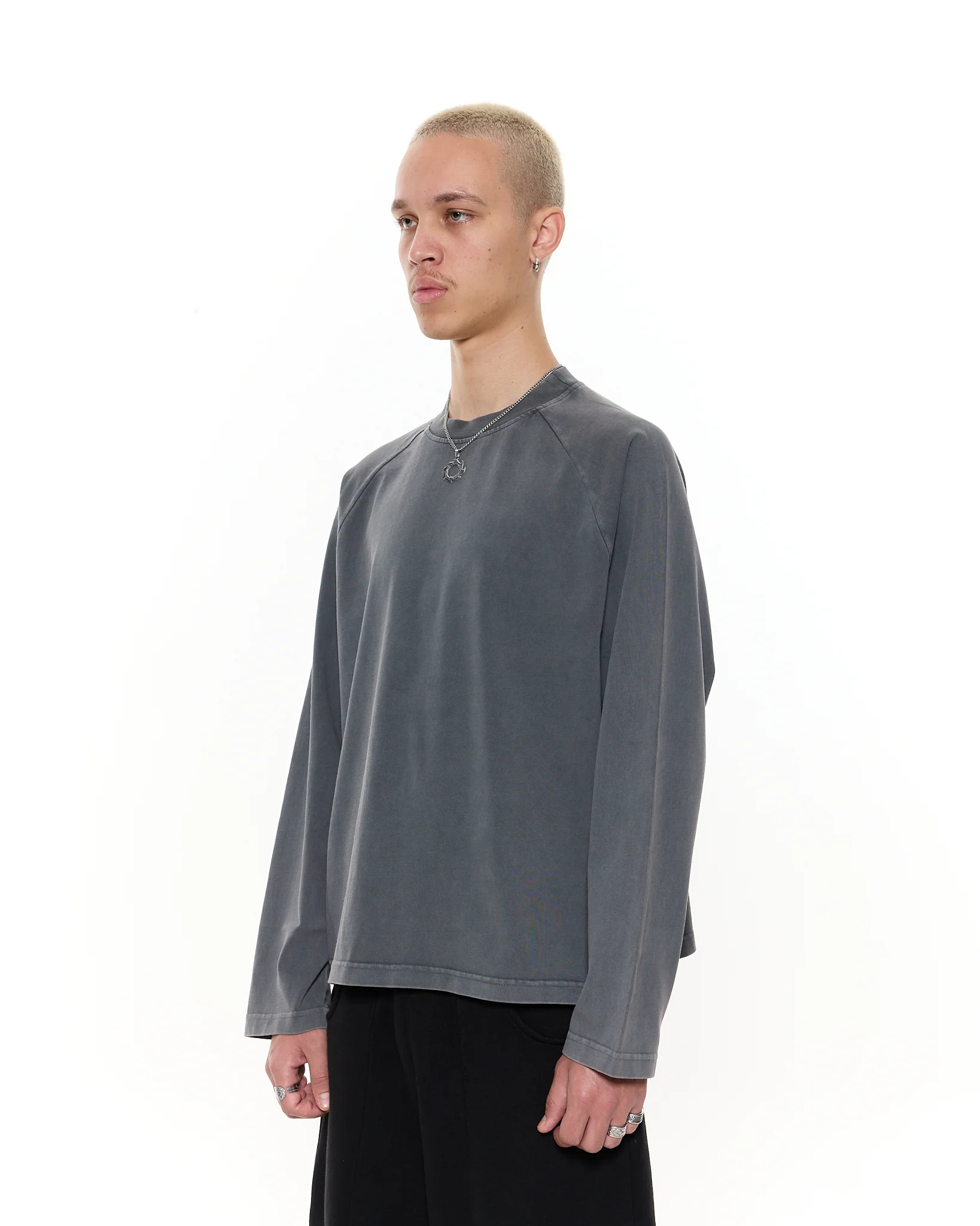 Long Sleeve T-Shirt - Washed Grey - Image 4