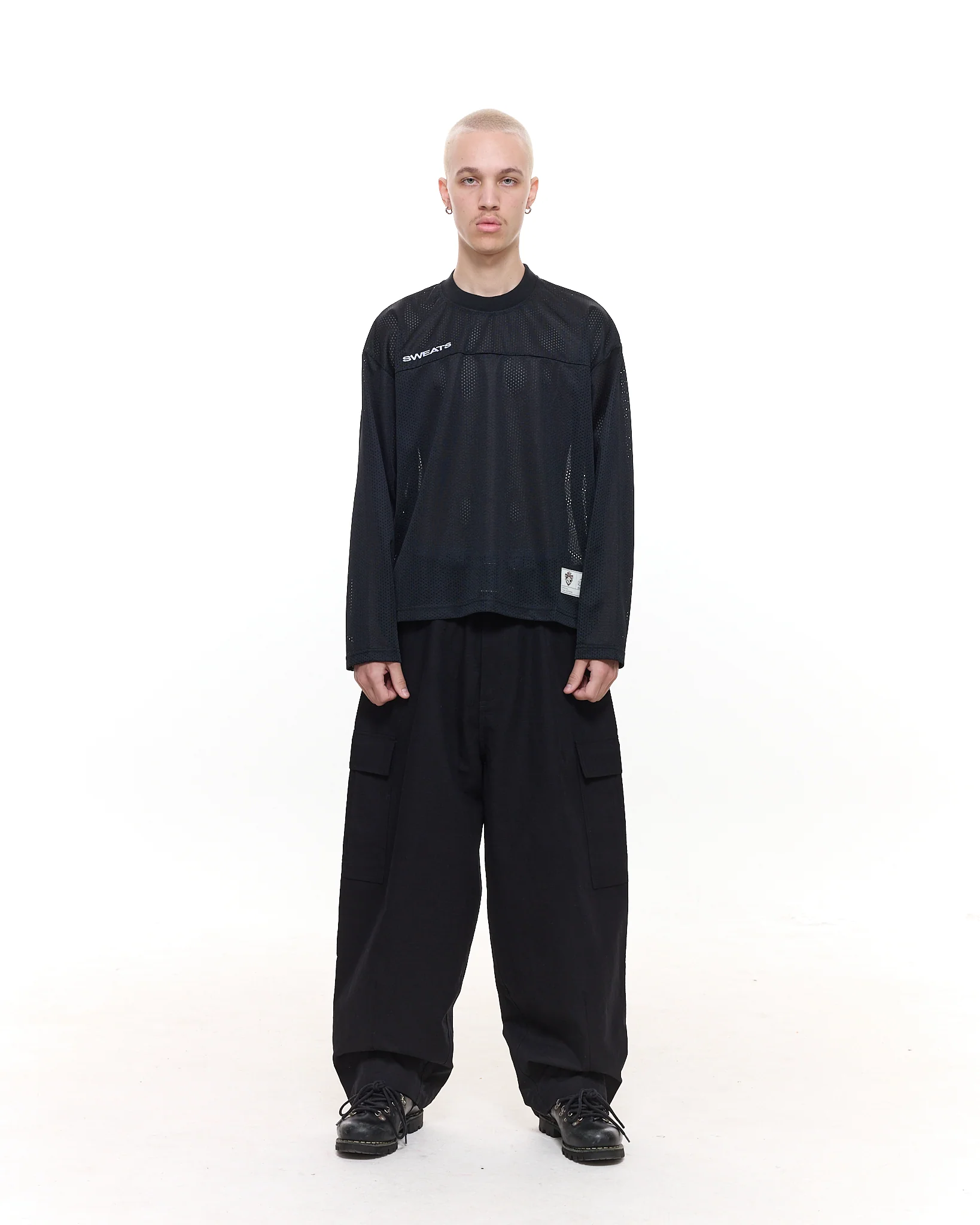 MESH LS T-SHIRT - BLACK - Image 3