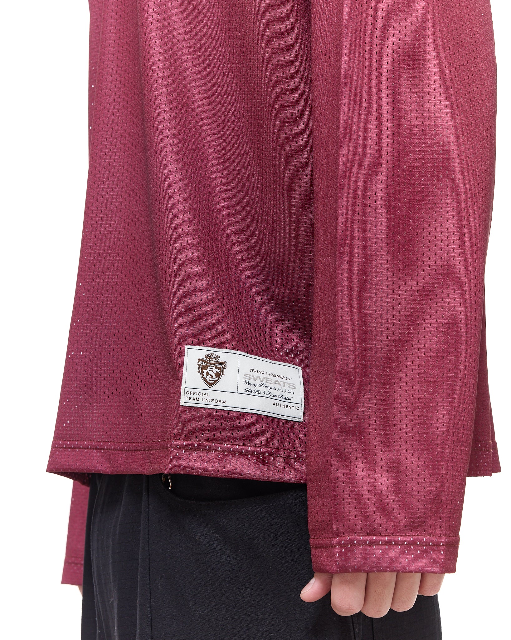 MESH LS T-SHIRT - BURGUNDY - Image 5