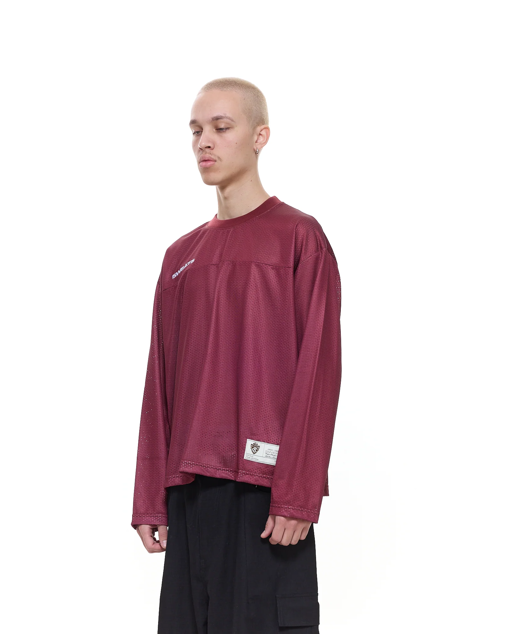 MESH LS T-SHIRT - BURGUNDY - Image 7