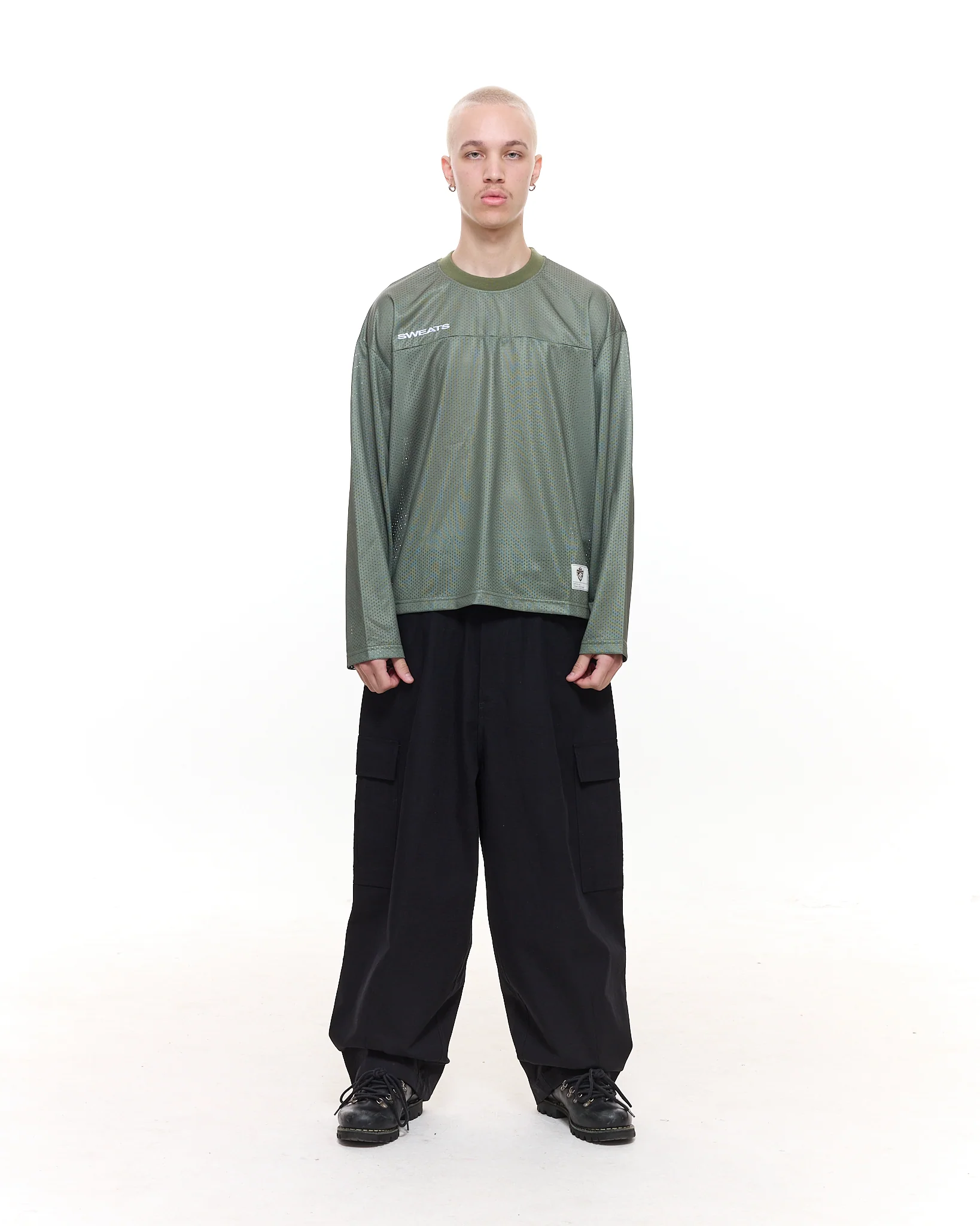 MESH LS T-SHIRT - SAGE - Image 3