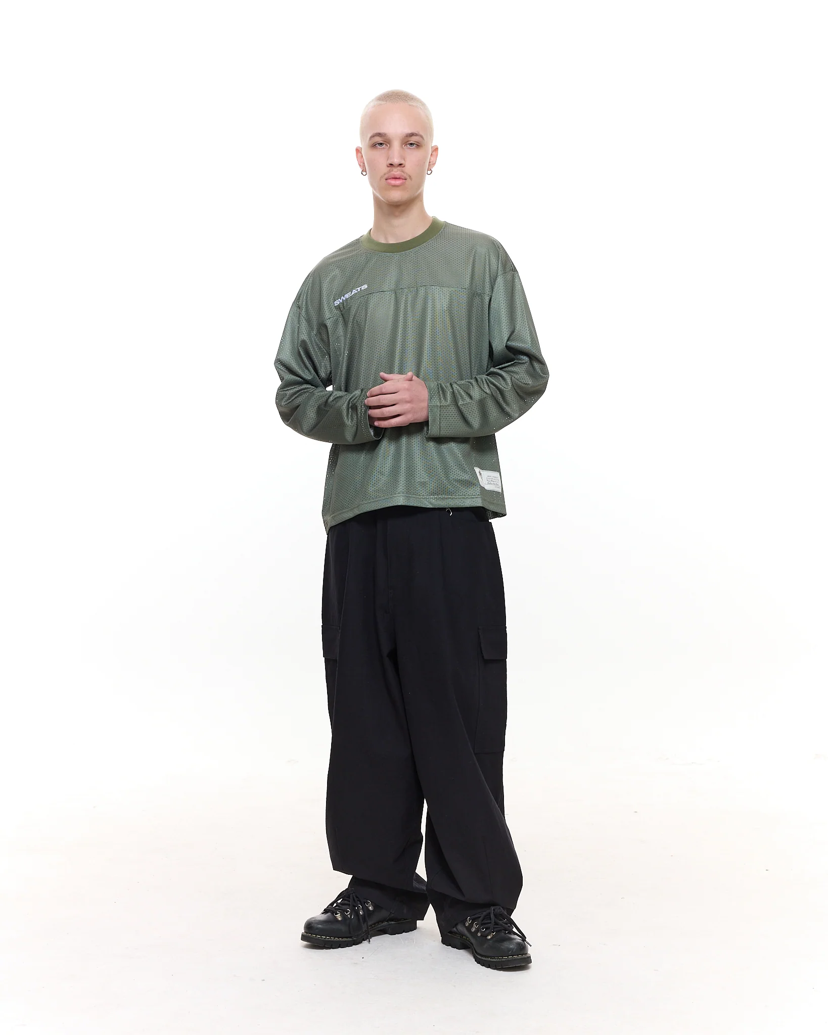 MESH LS T-SHIRT - SAGE - Image 5