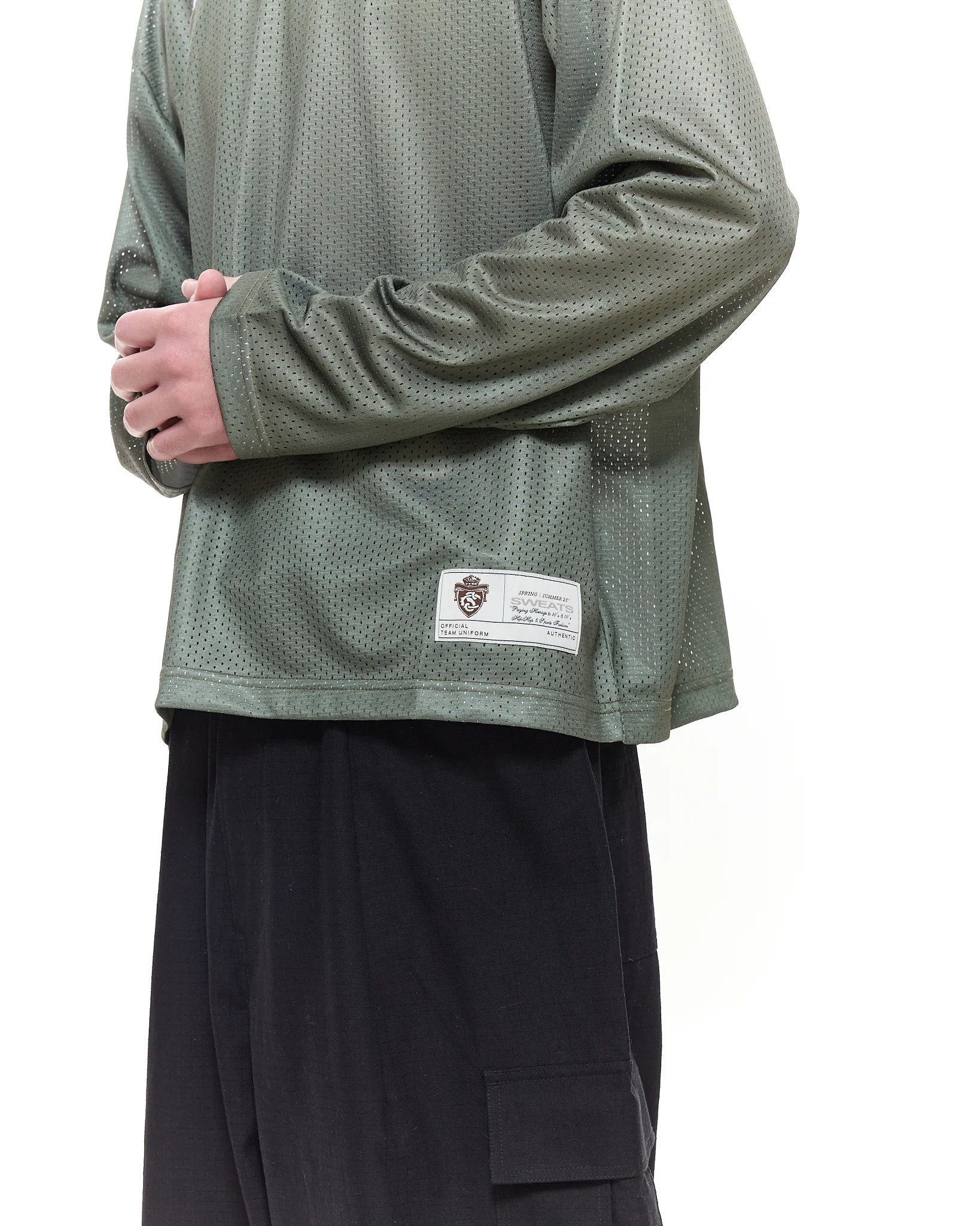 MESH LS T-SHIRT - SAGE - Image 6