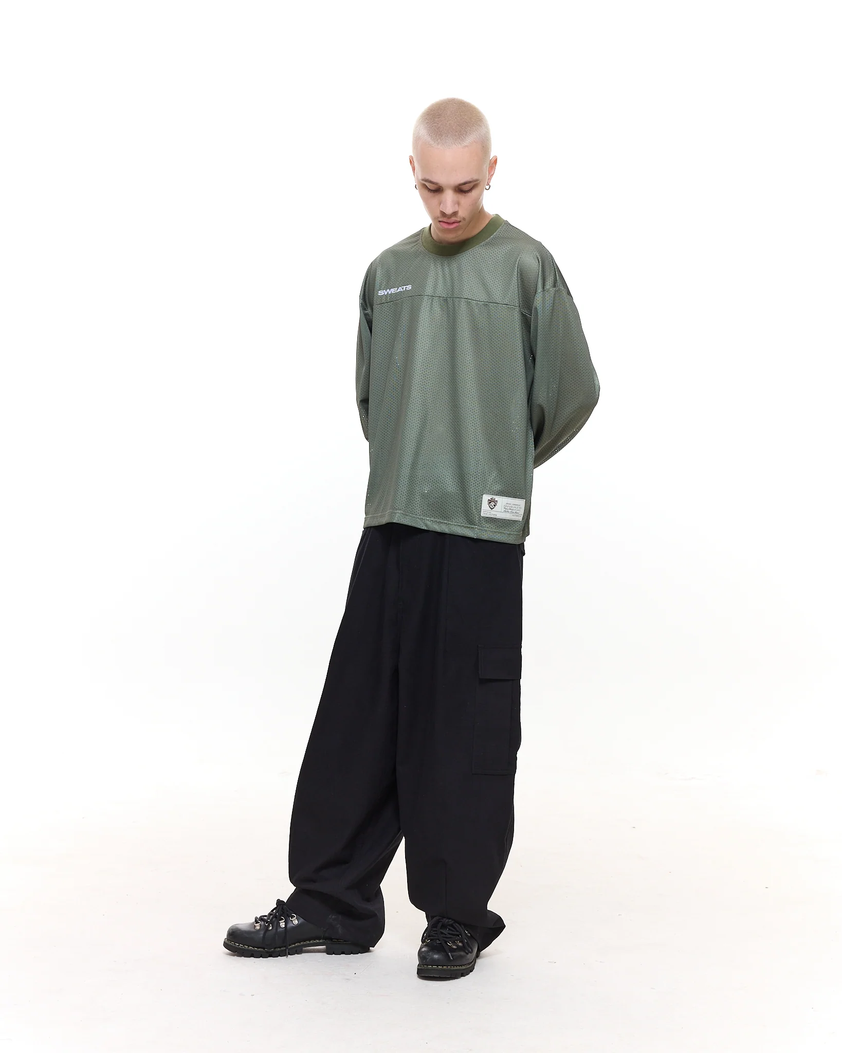 MESH LS T-SHIRT - SAGE - Image 7