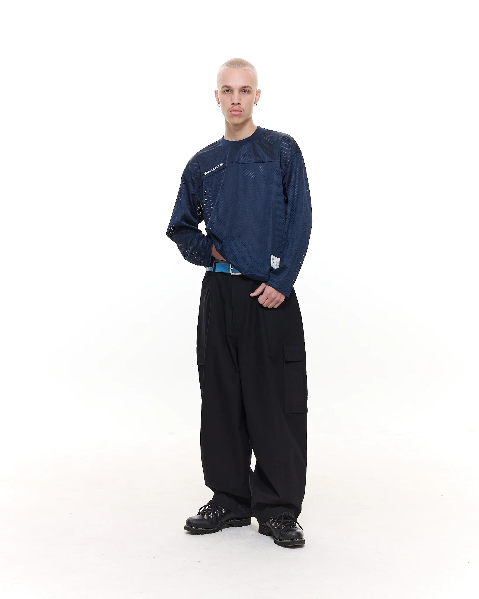 MESH LS T-SHIRT - NAVY - Image 7