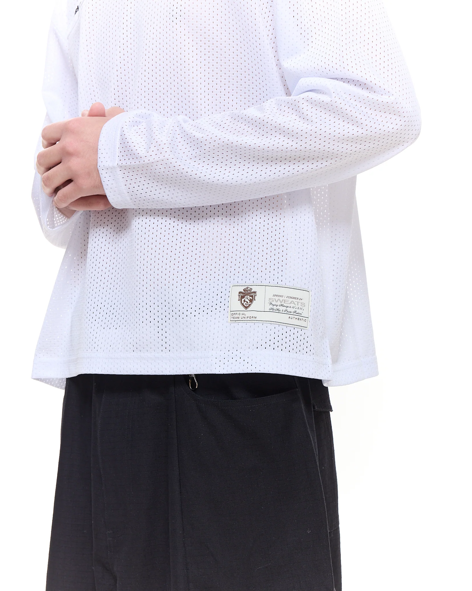 MESH LS T-SHIRT - WHITE - Image 5