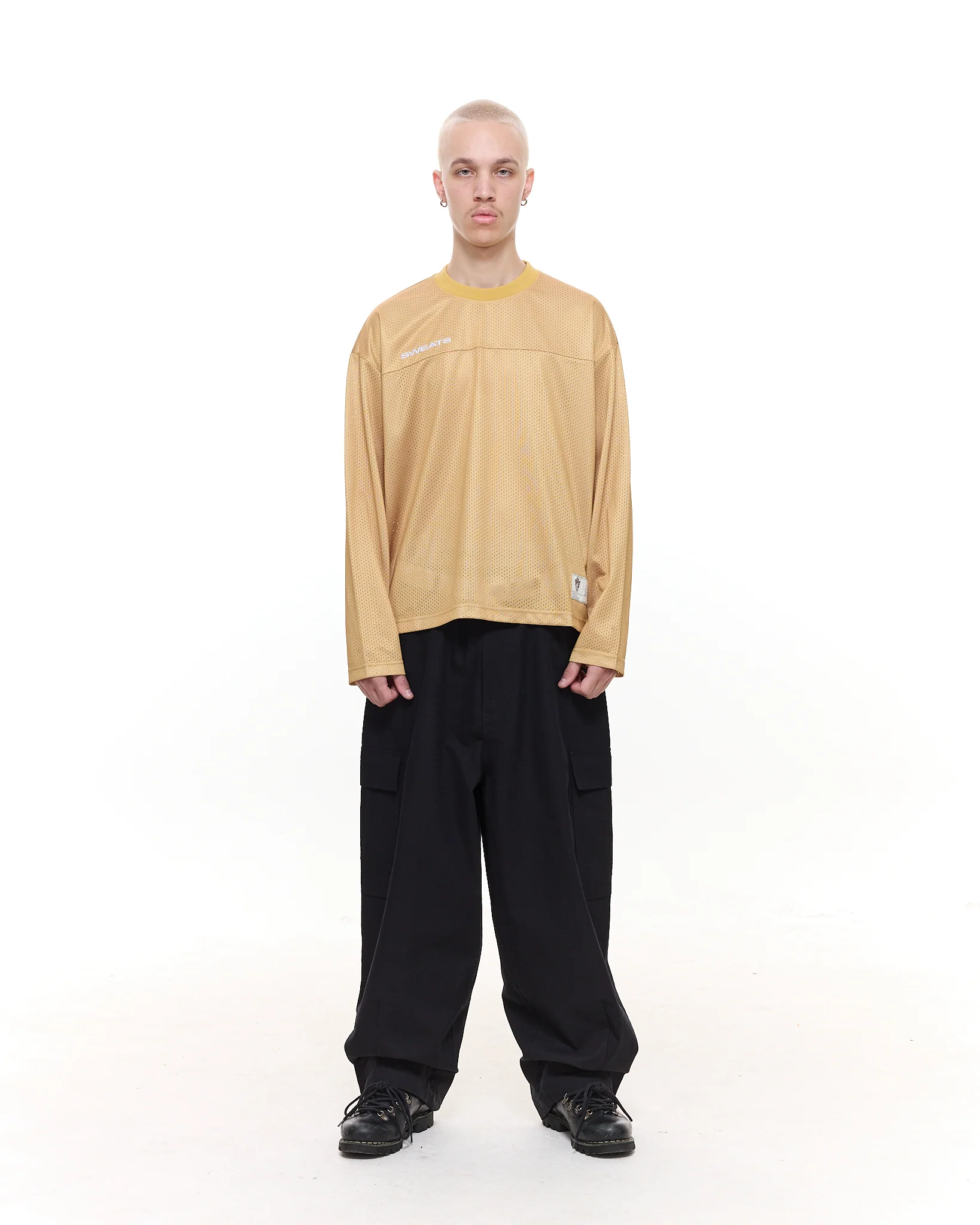 MESH LS T-SHIRT - MUSTARD - Image 3