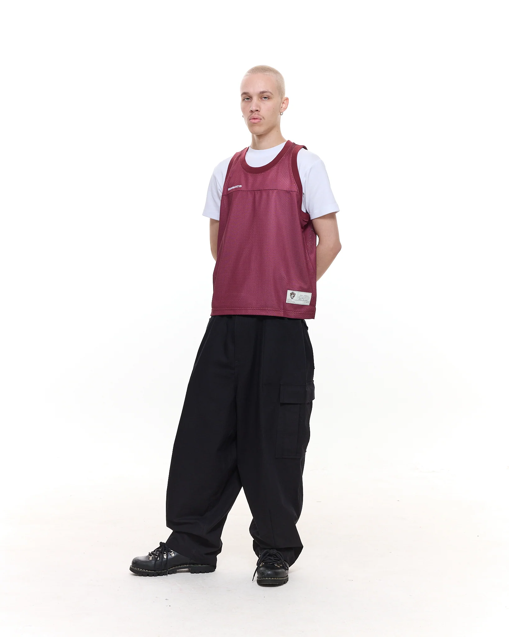 MESH SINGLET - BURGUNDY - Image 4