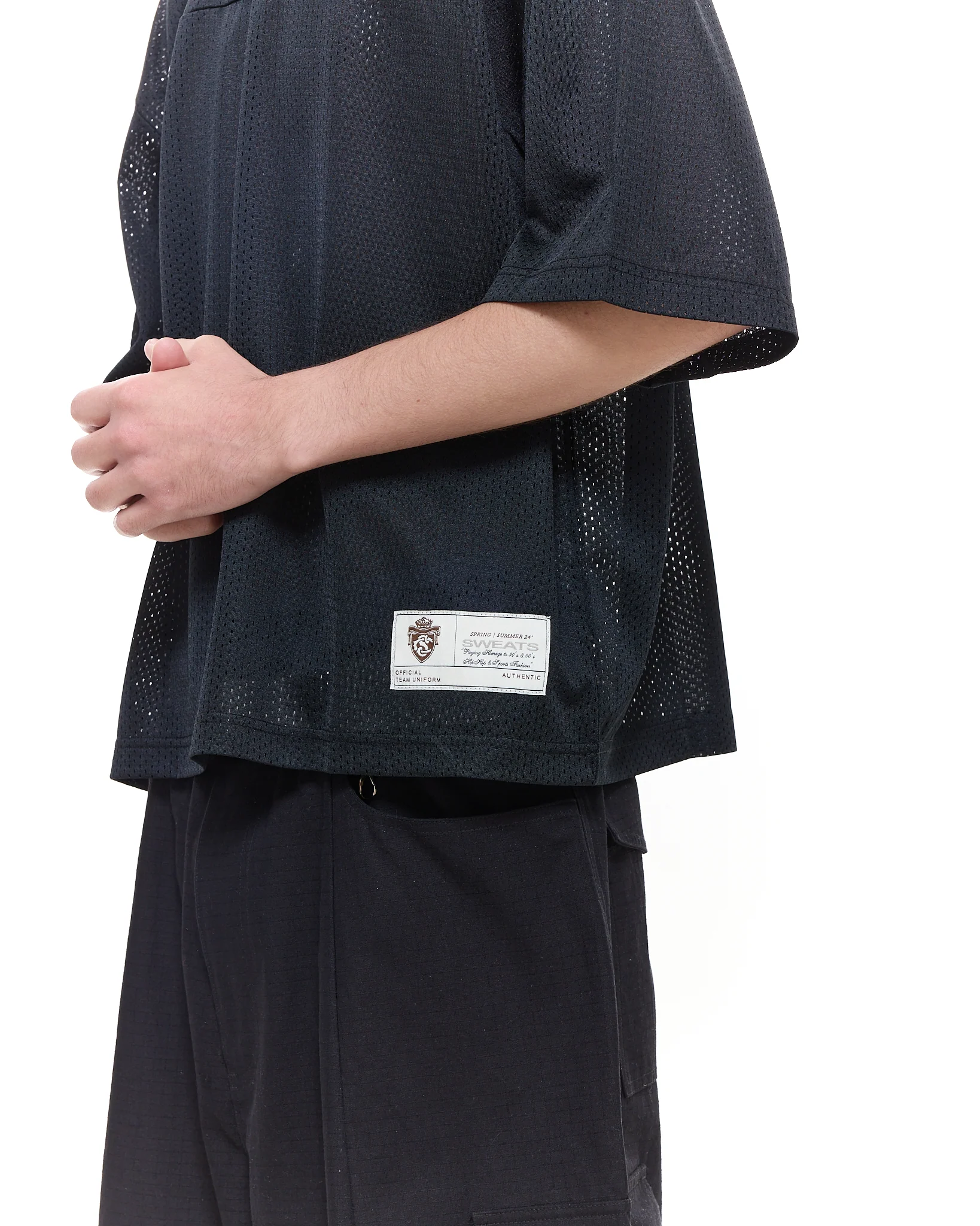 MESH SS T-SHIRT - BLACK - Image 5