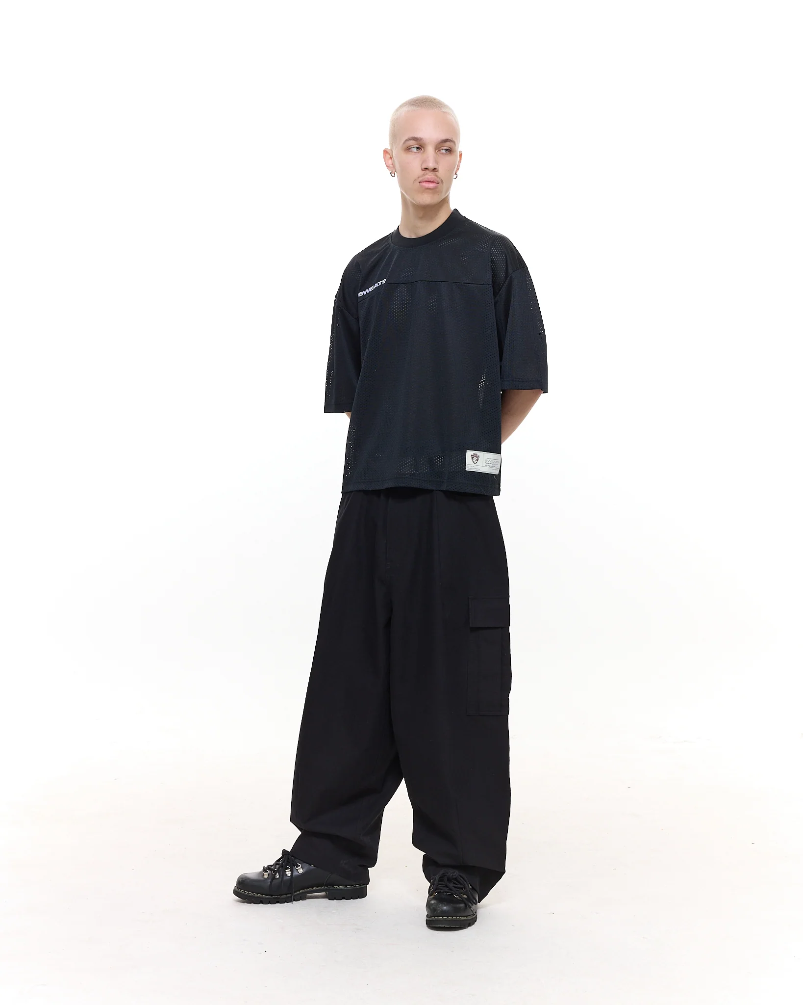 MESH SS T-SHIRT - BLACK - Image 6