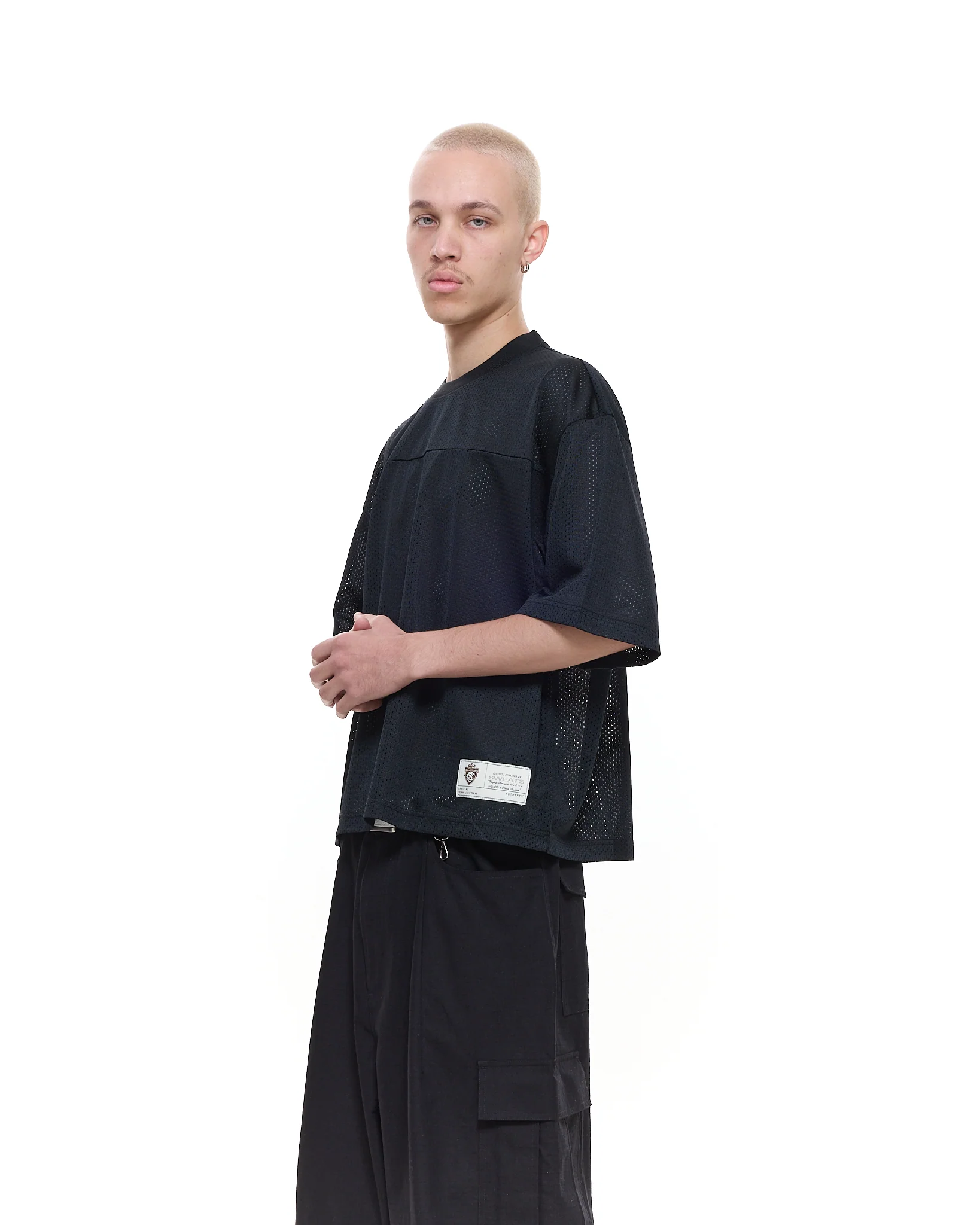 MESH SS T-SHIRT - BLACK - Image 7