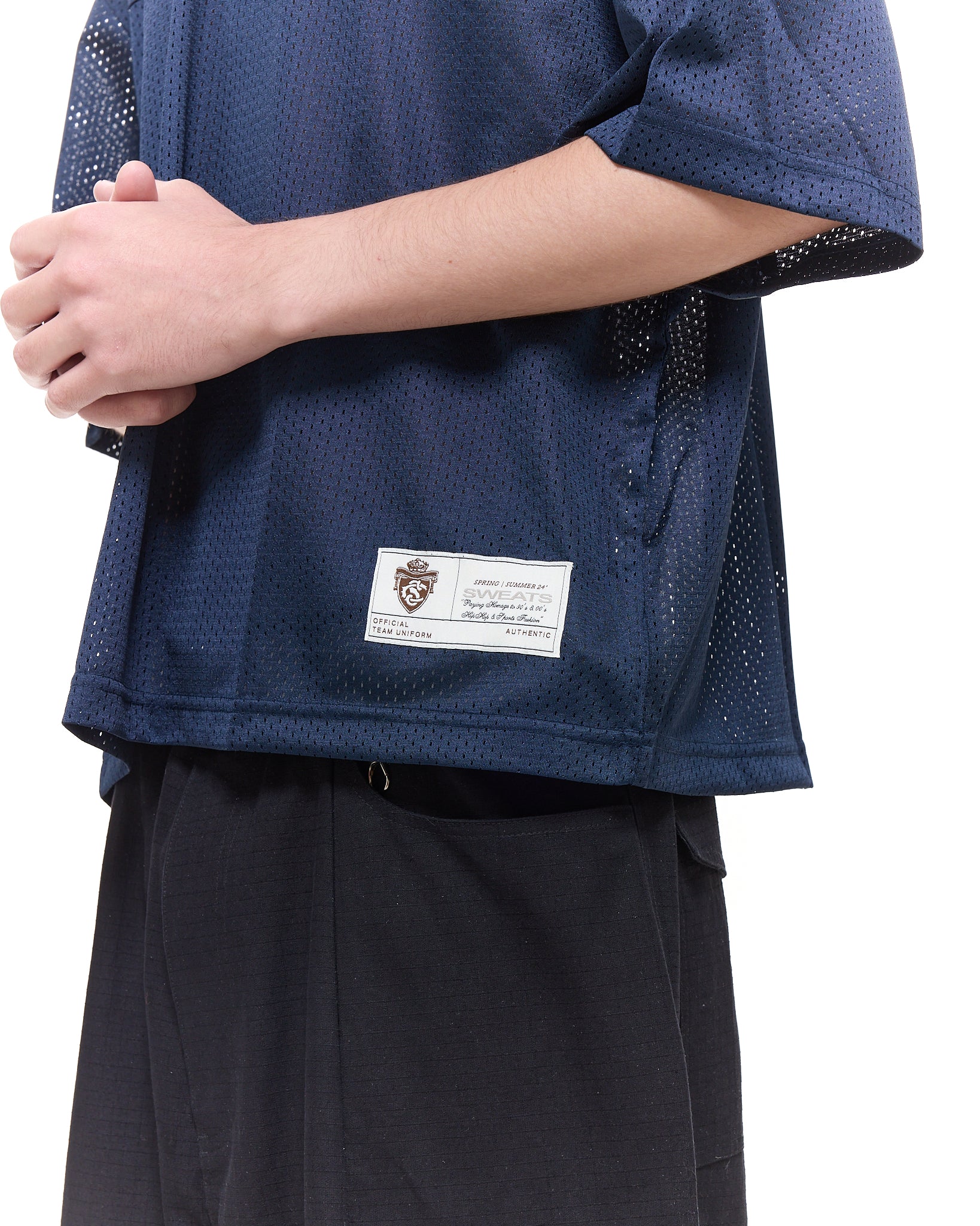 MESH SS T-SHIRT - NAVY - Image 4