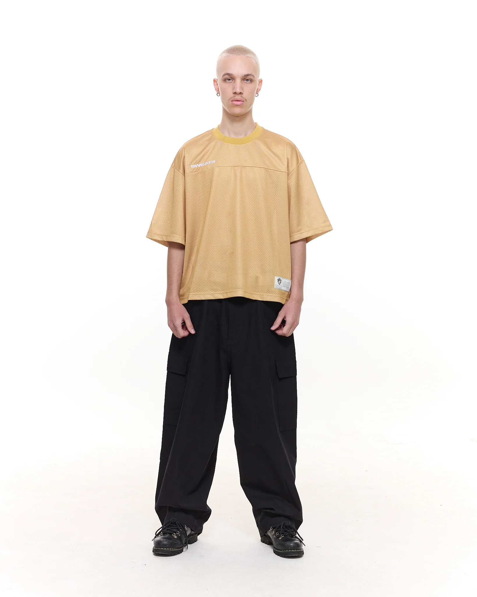 MESH SS T-SHIRT - MUSTARD - Image 3