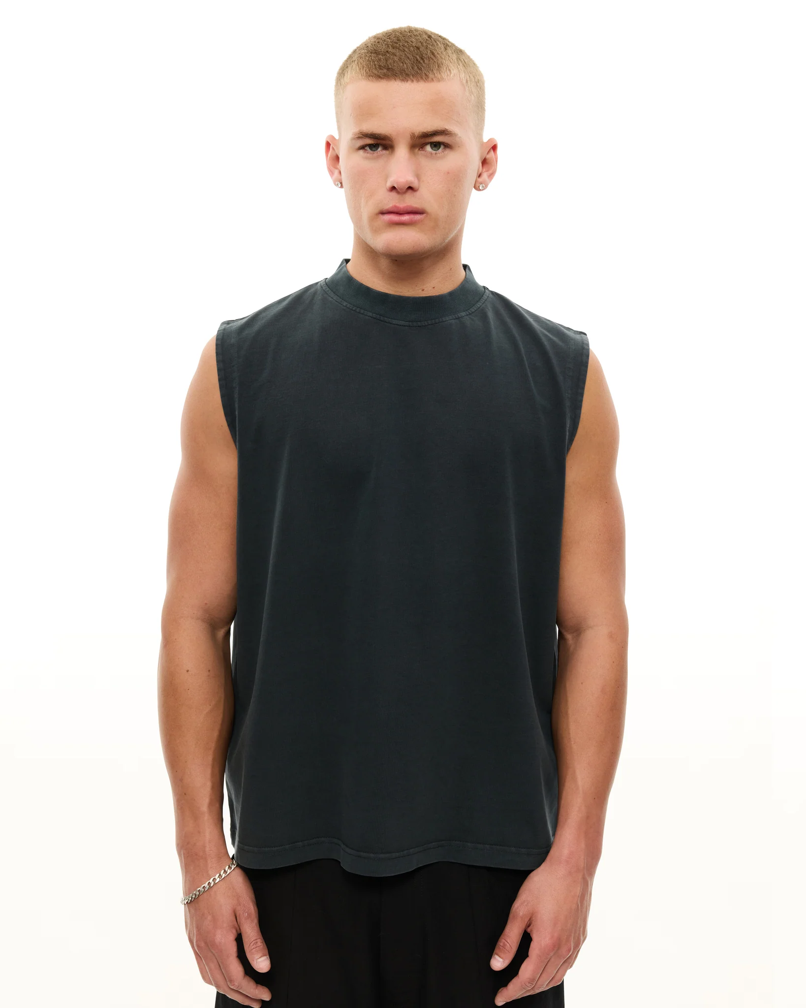 MUSCLE TEE - WASHED BLACK - Image 2