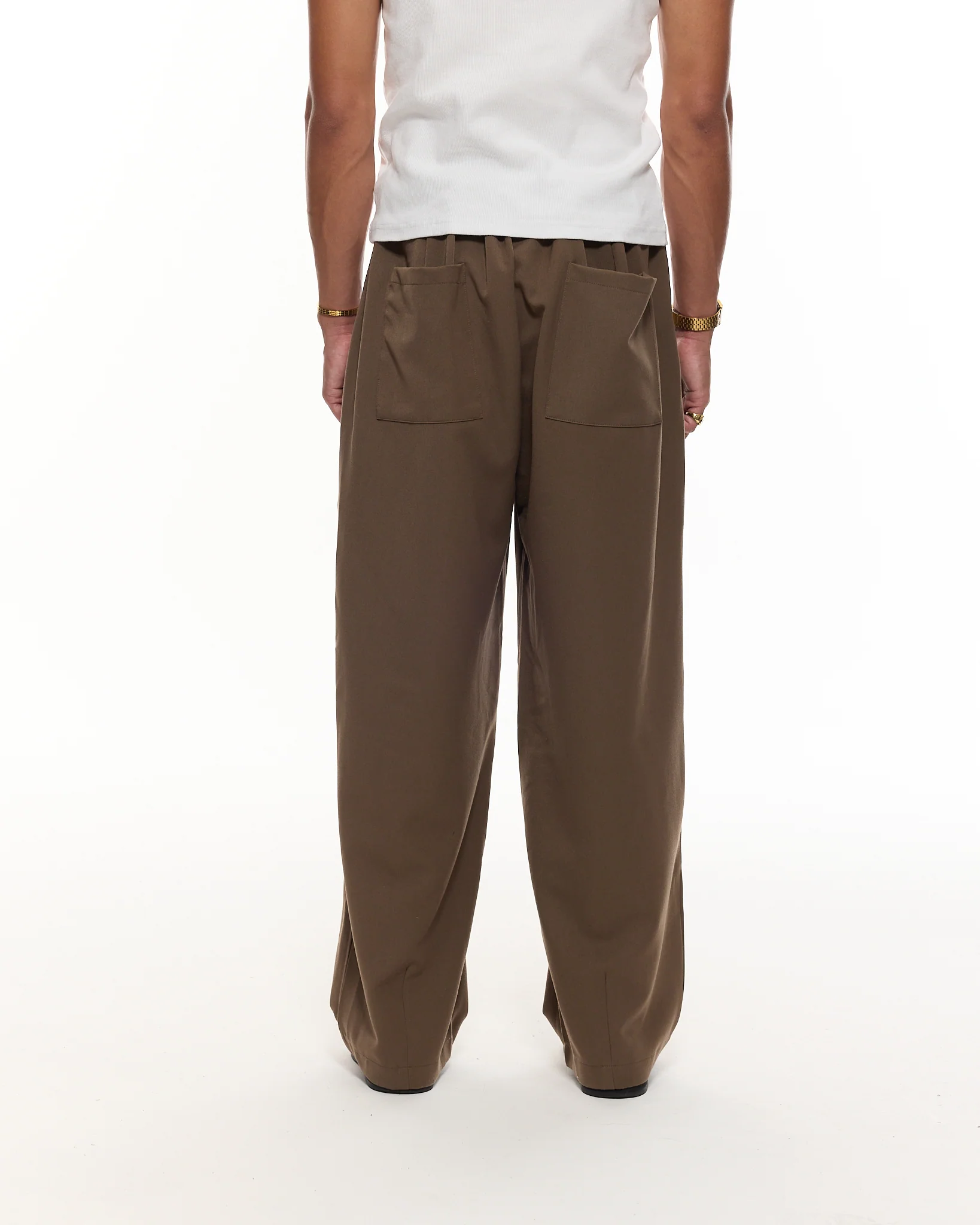 PLEATED PANT - BROWN - Image 5