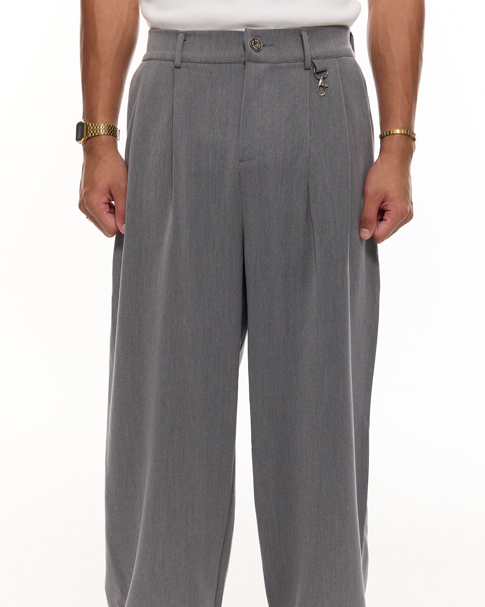 PLEATED PANT - GREY - Image 4