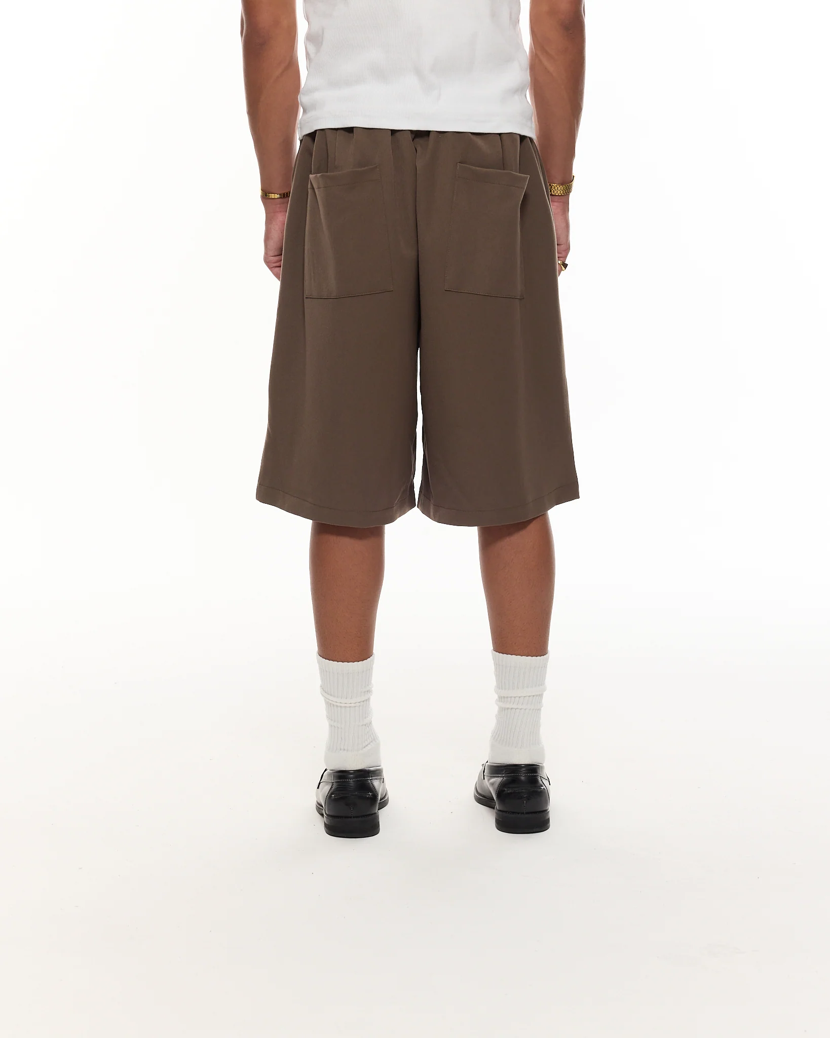 PLEATED SHORTS - BROWN - Image 5