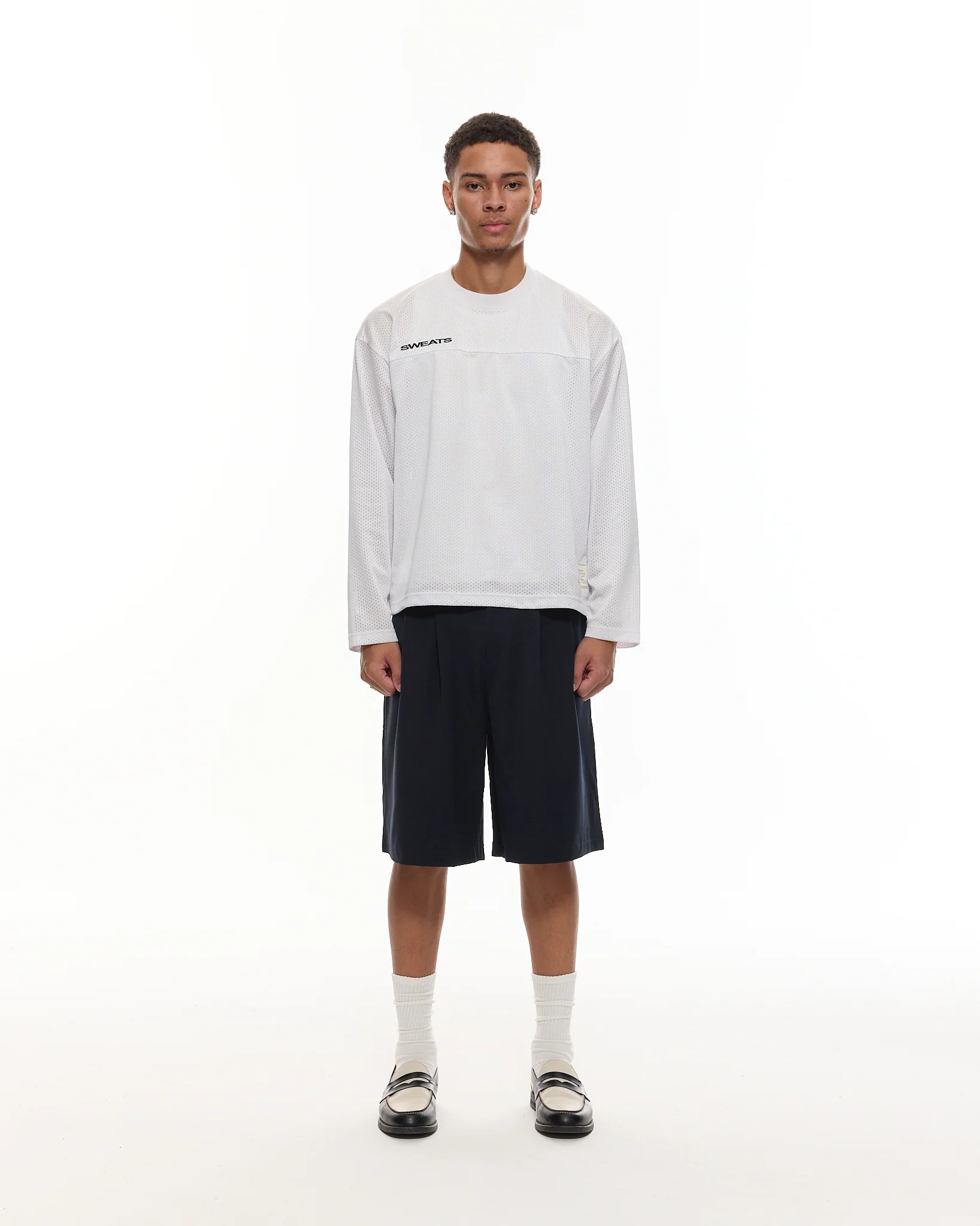 PLEATED SHORTS - NAVY - Image 3