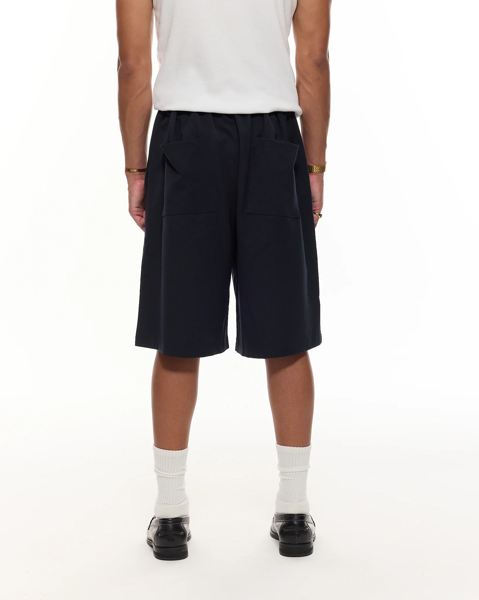 PLEATED SHORTS - NAVY - Image 7