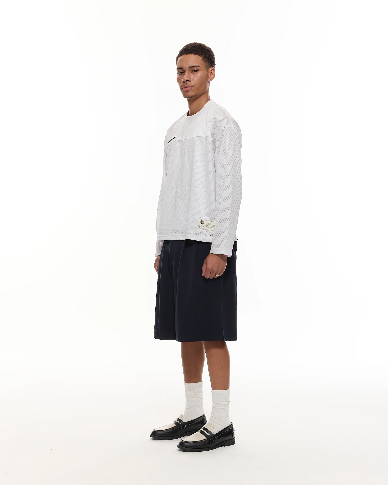 PLEATED SHORTS - NAVY - Image 8