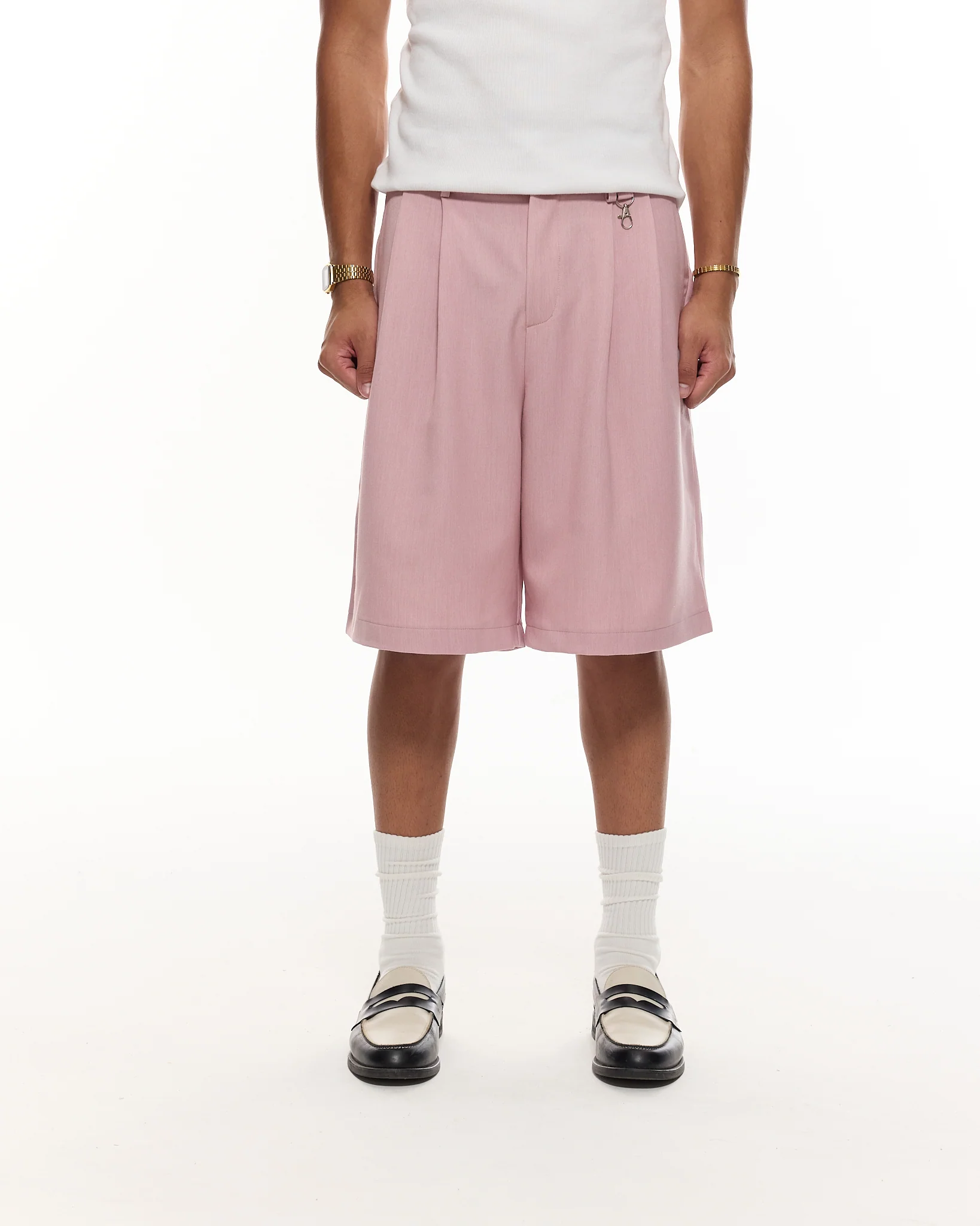 PLEATED SHORTS - PINK - Image 3