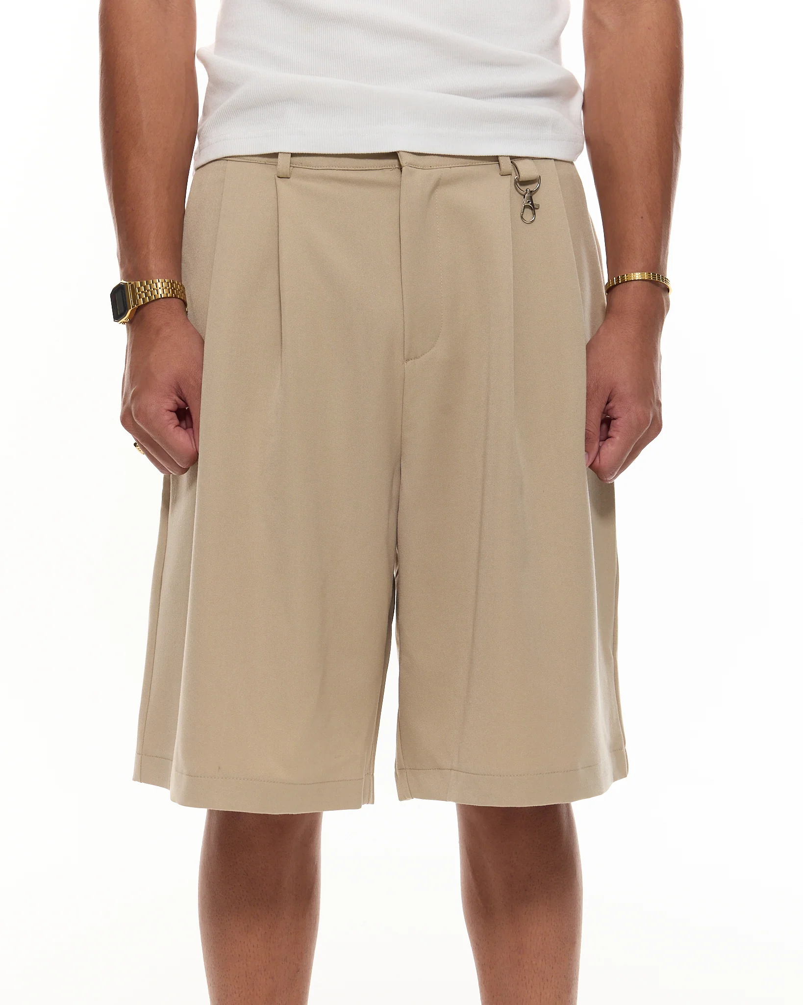 PLEATED SHORTS - SAND - Image 5