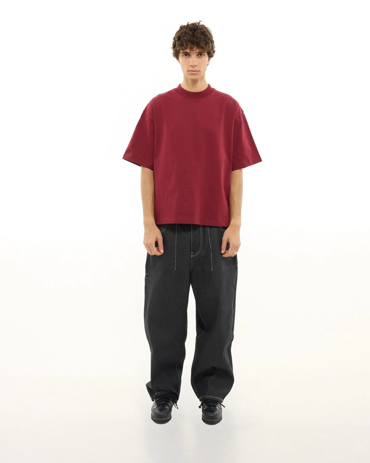 SIGNATURE BLANK T-SHIRT - BURGUNDY - Image 4