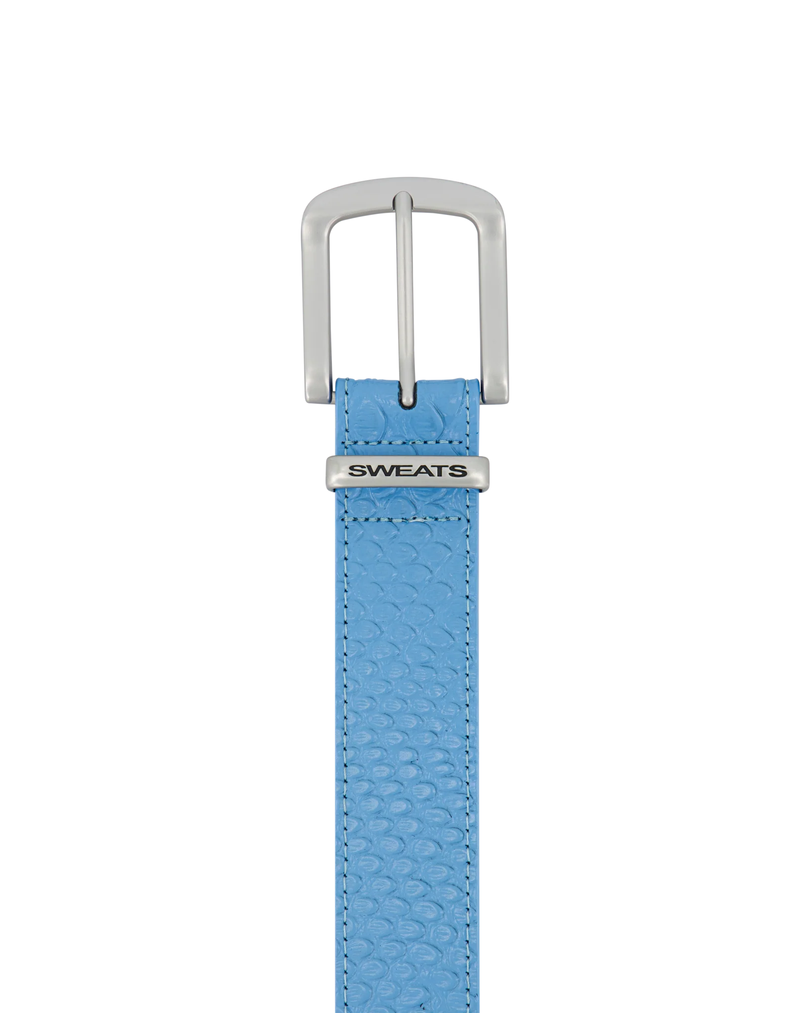SNAKE SKIN LEATHER BELT - BLUE - Image 3
