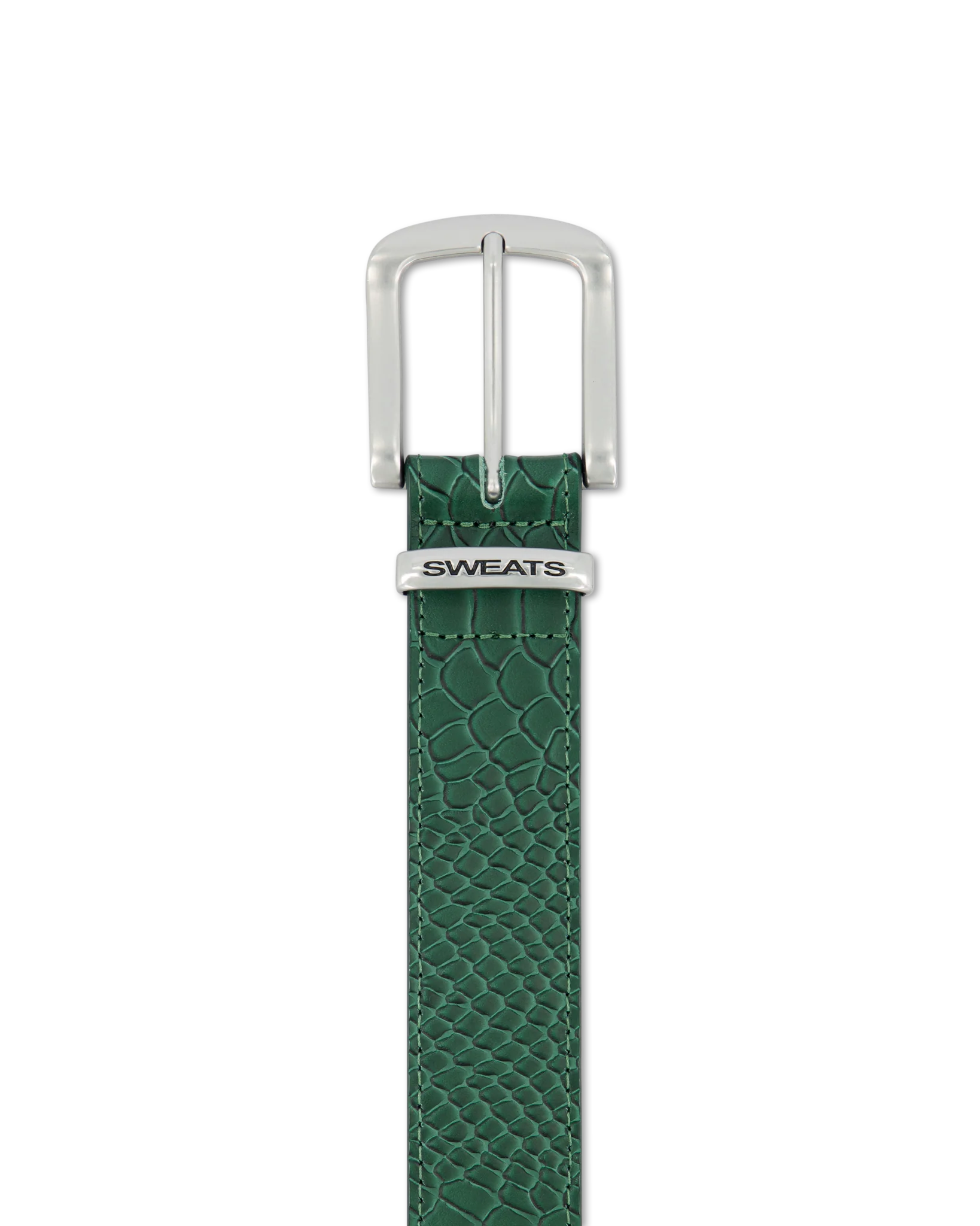 SNAKE SKIN LEATHER BELT - GREEN - Image 3