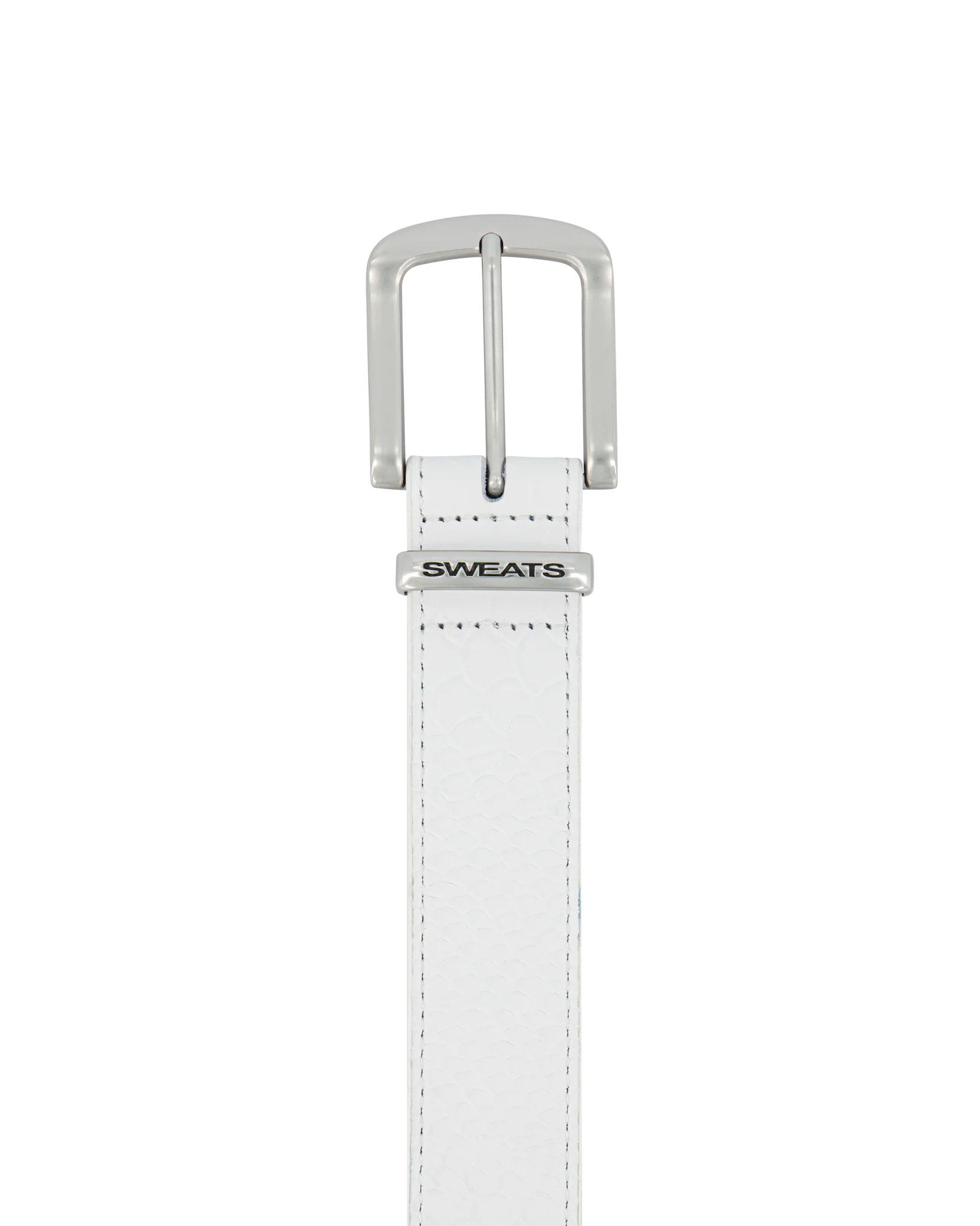 SNAKE SKIN LEATHER BELT - WHITE - Image 3